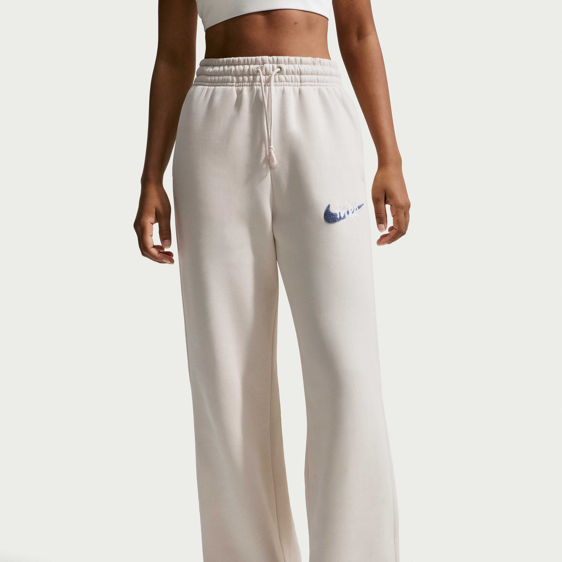 NIKE, Women's High-waisted Wide-leg Logo Trousers Sportswear Phoenix Fleece