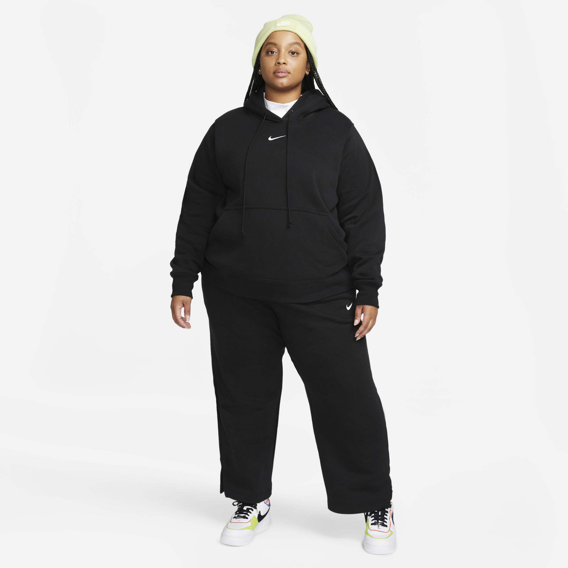 NIKE, Women's High-waisted Wide-leg Tracksuit Bottoms (plus Size) Sportswear Phoenix Fleece