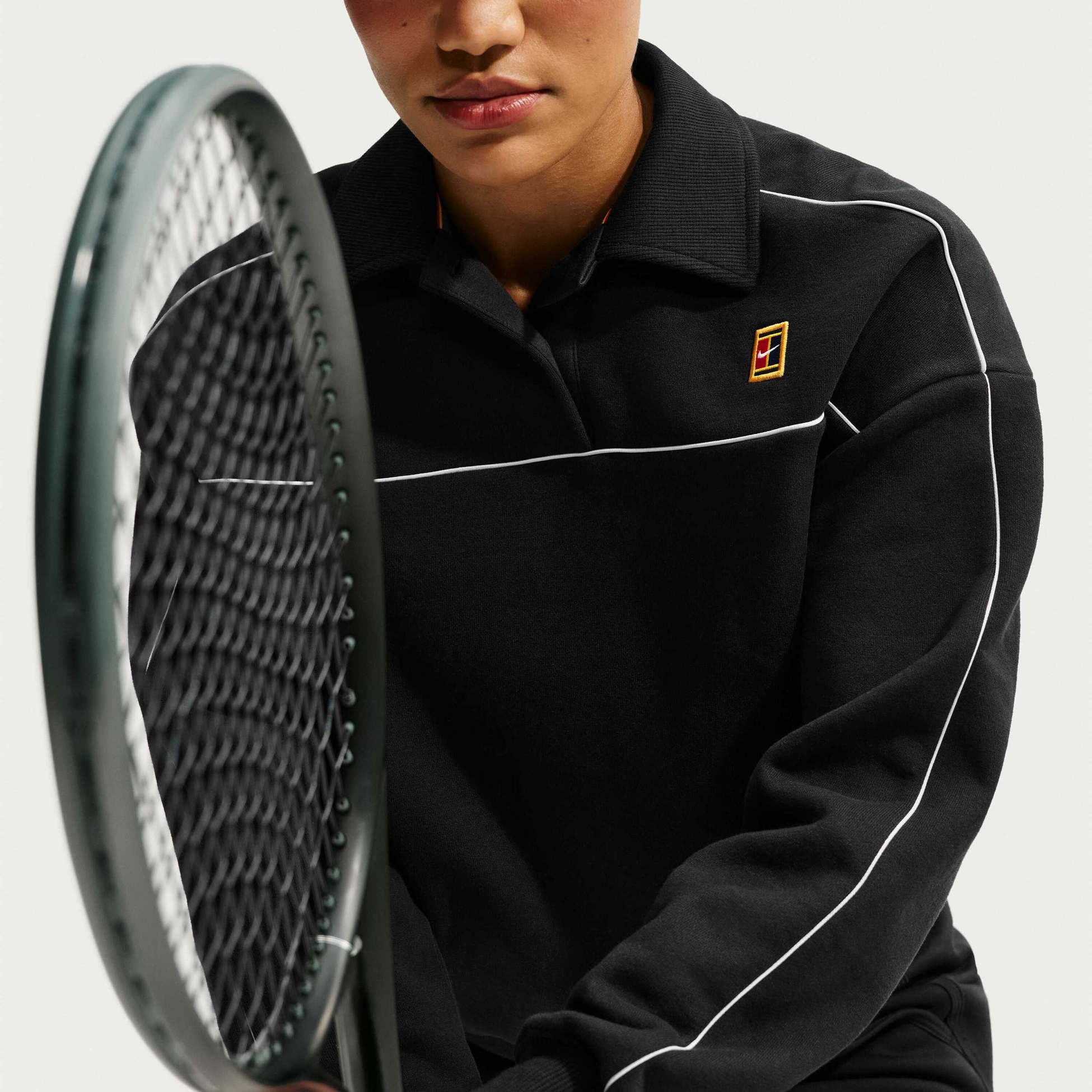 NIKE, Women's Long-sleeve Fleece Tennis Top Nikecourt Court Collection