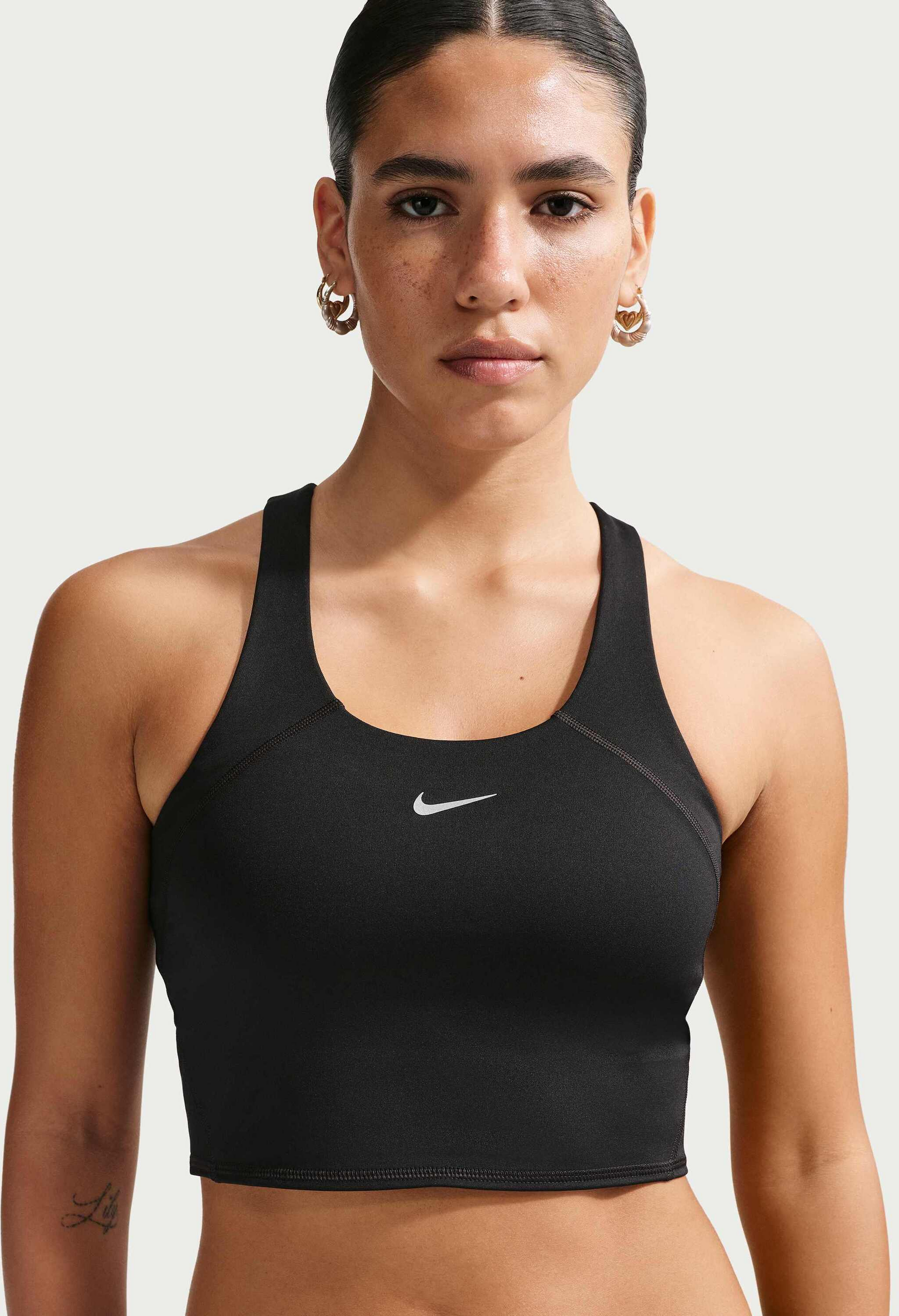 NIKE, Women's Medium-support Cropped Sports Bra Tank Top Tempo