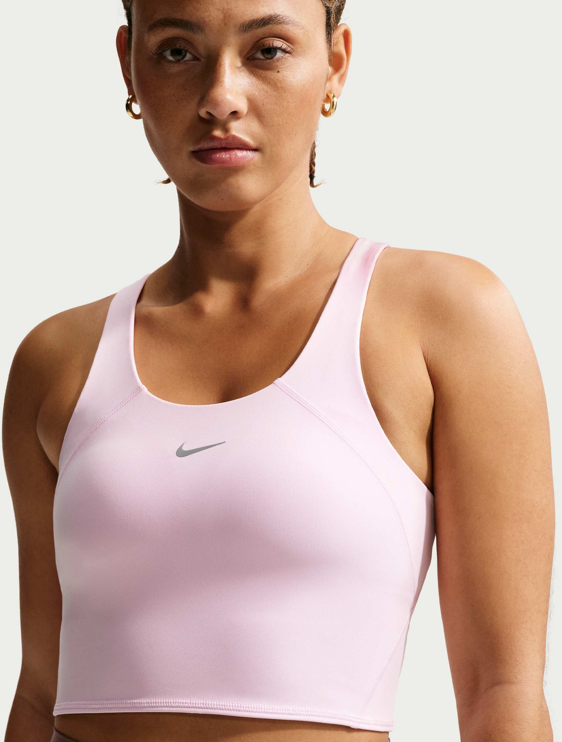 NIKE, Women's Medium-support Cropped Sports Bra Tank Top Tempo