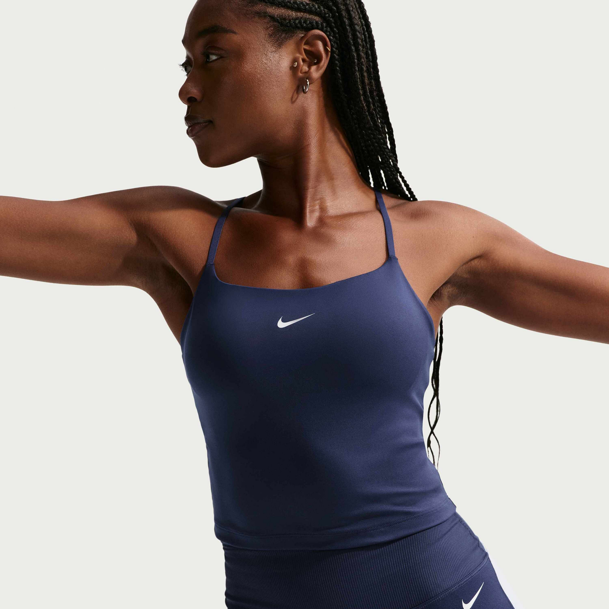 NIKE, Women's Medium-support Padded Adjustable Sports Bra Tank Top One