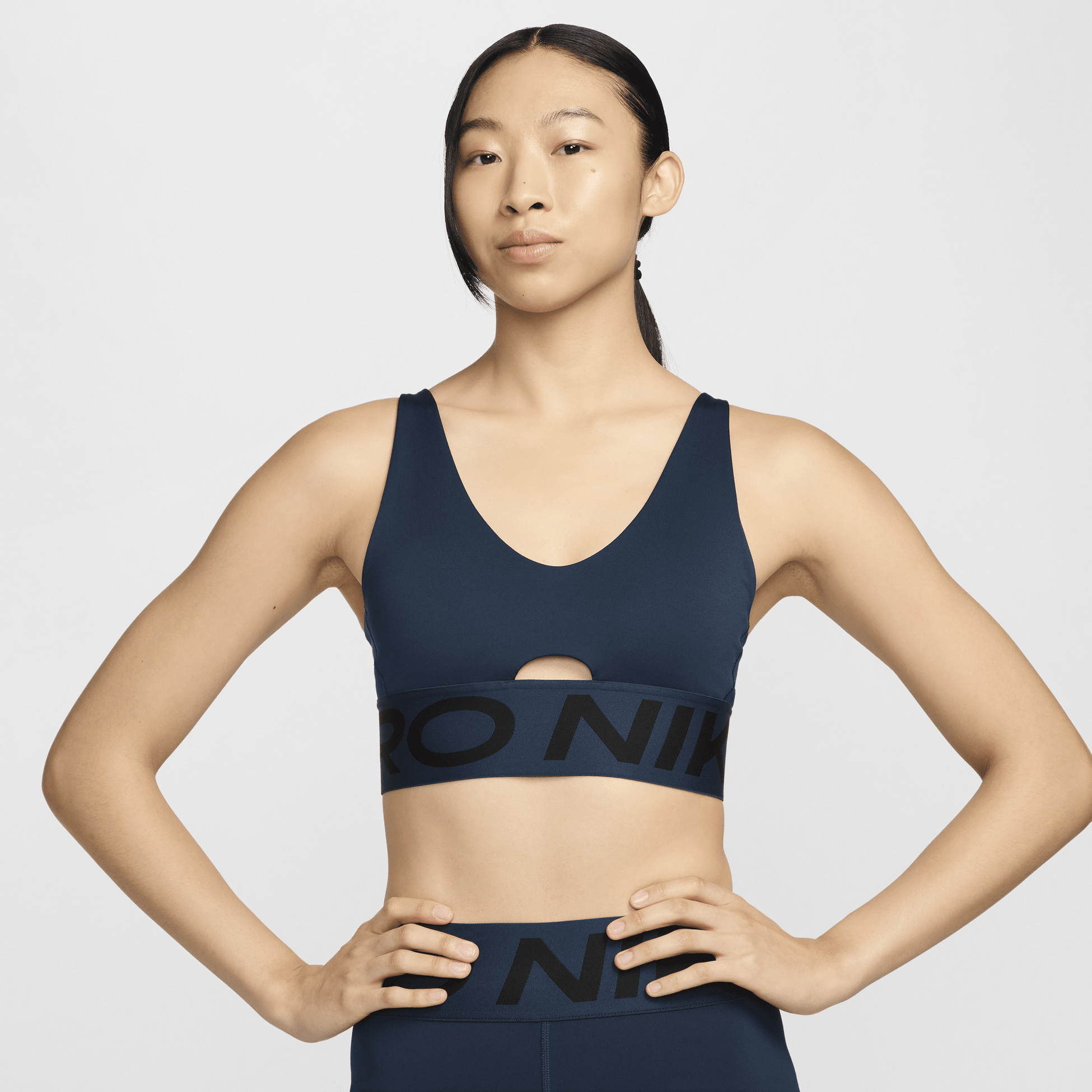 NIKE, Women's Medium-support Padded Sports Bra Pro Indy Plunge