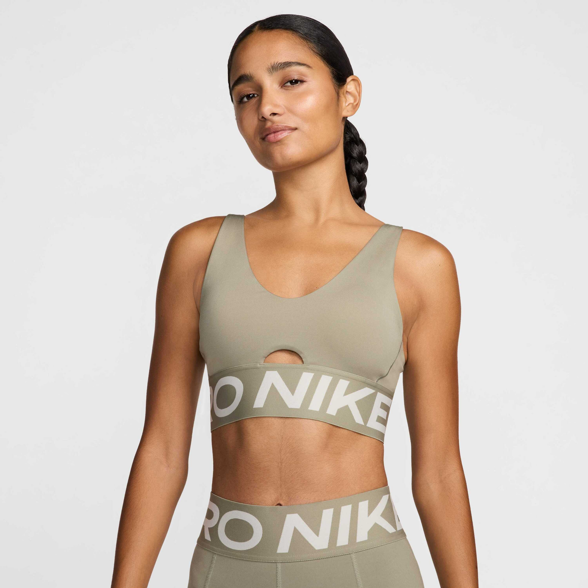 NIKE, Women's Medium-support Padded Sports Bra Pro Indy Plunge