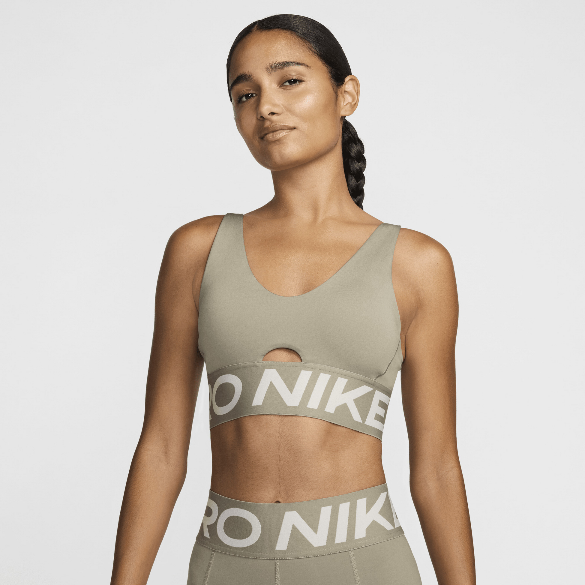 NIKE, Women's Medium-support Padded Sports Bra Pro Indy Plunge