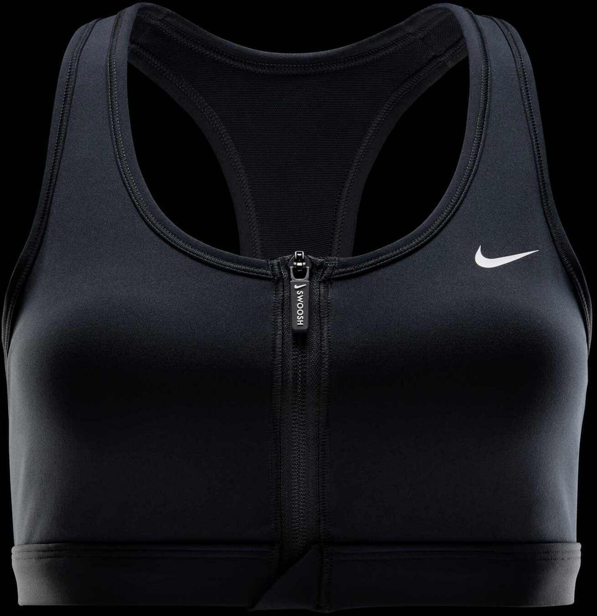 NIKE, Women's Medium-support Padded Sports Bra Swoosh Front Zip