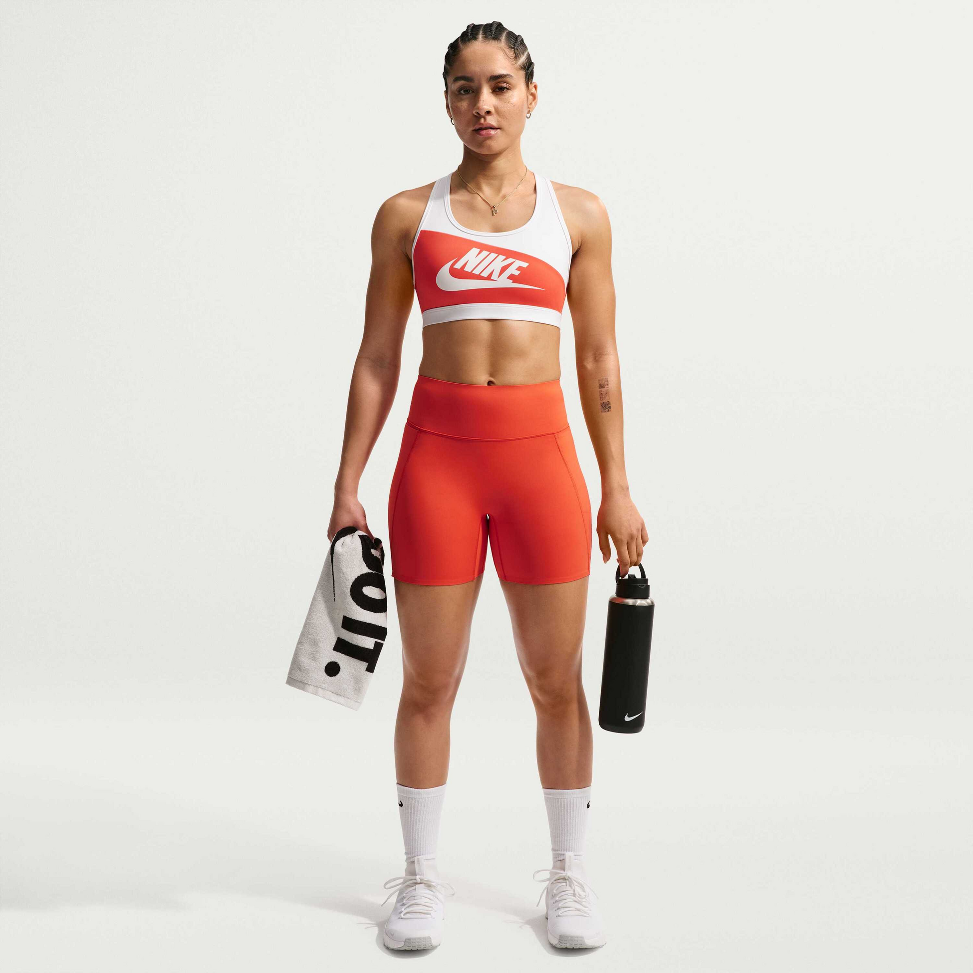 NIKE, Women's Medium-support Padded Sports Bra Swoosh
