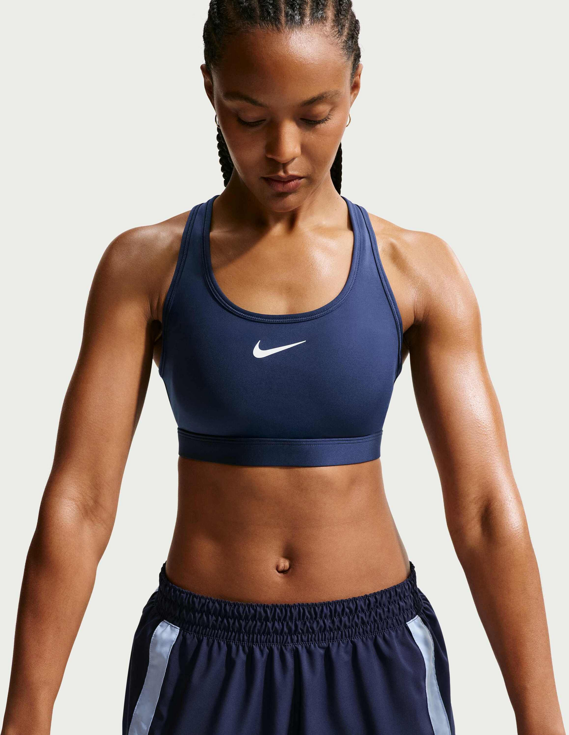 NIKE, Women's Medium-support Padded Sports Bra Swoosh