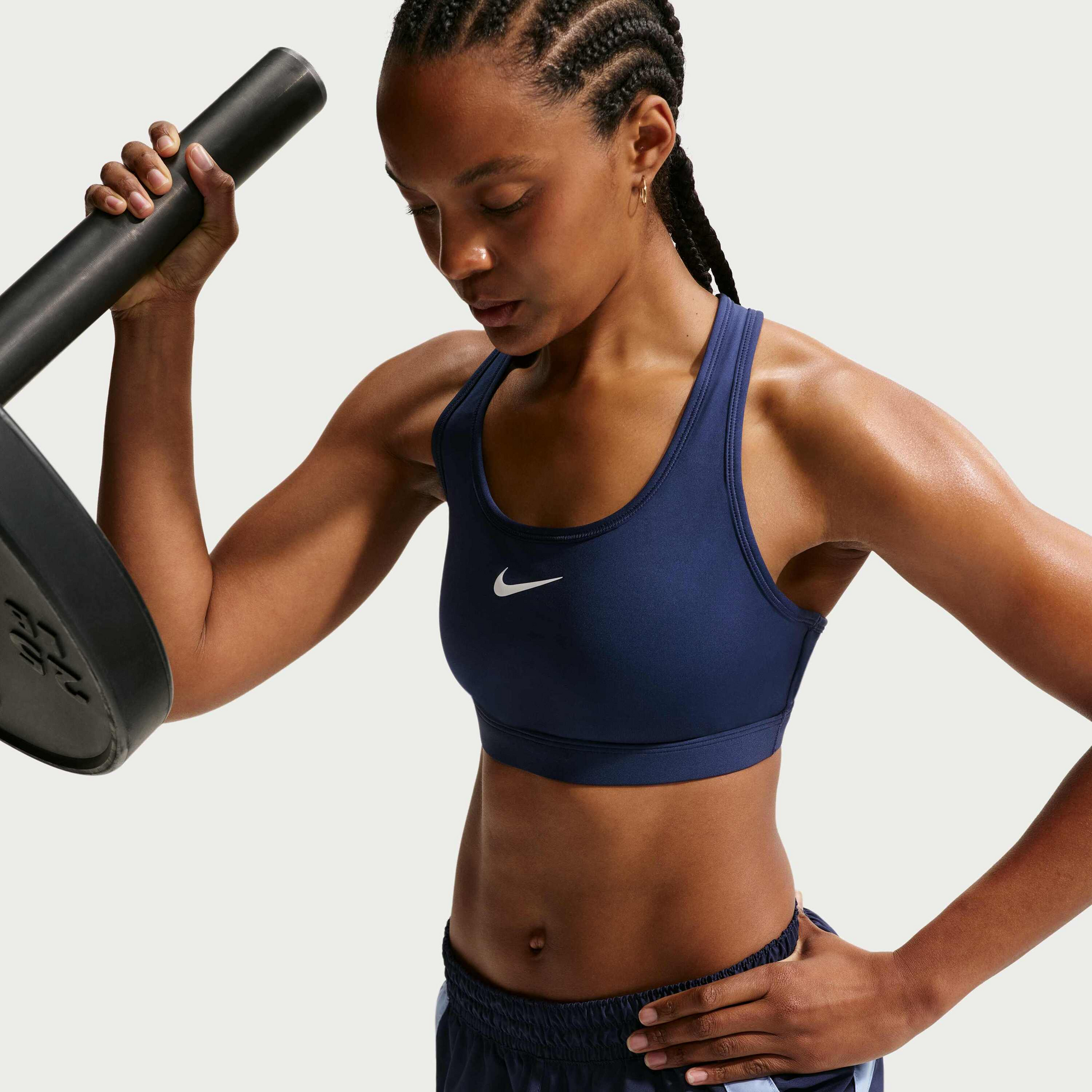 NIKE, Women's Medium-support Padded Sports Bra Swoosh