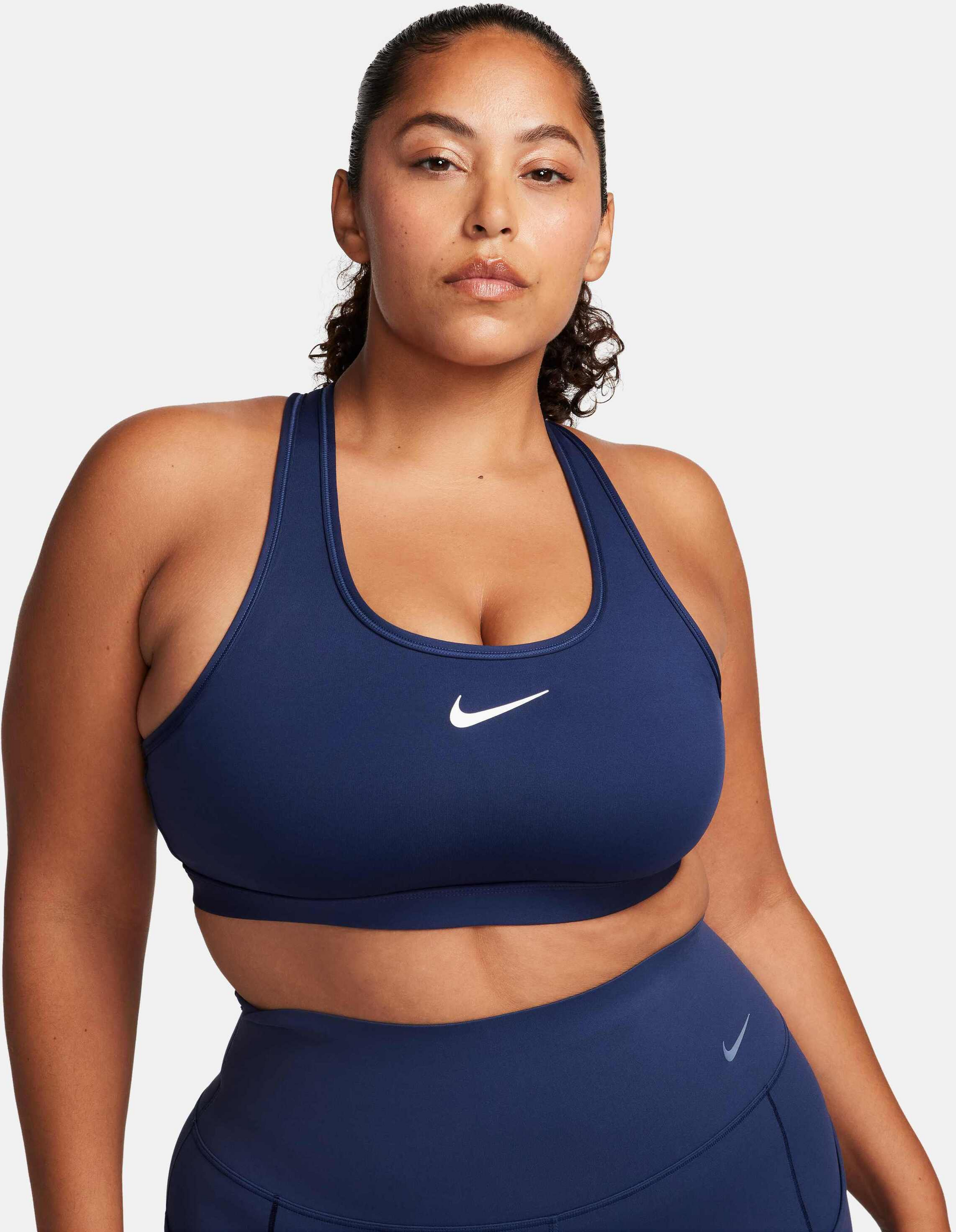 NIKE, Women's Medium-support Padded Sports Bra Swoosh