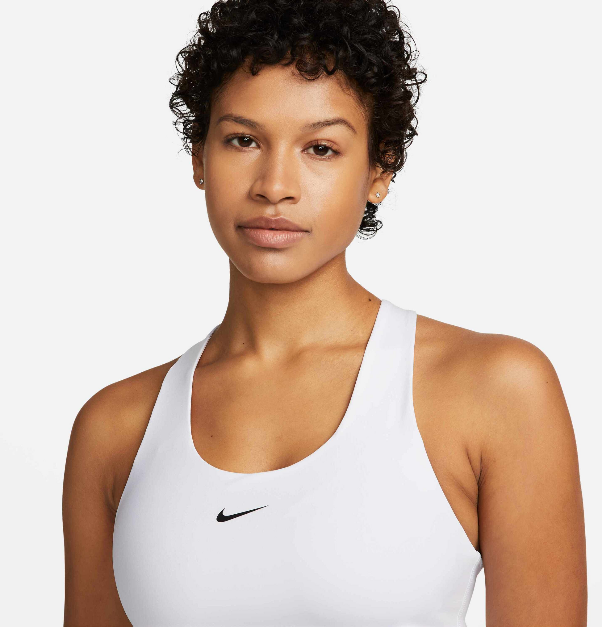 NIKE, Women's Medium-support Padded Sports Bra Tank Swoosh