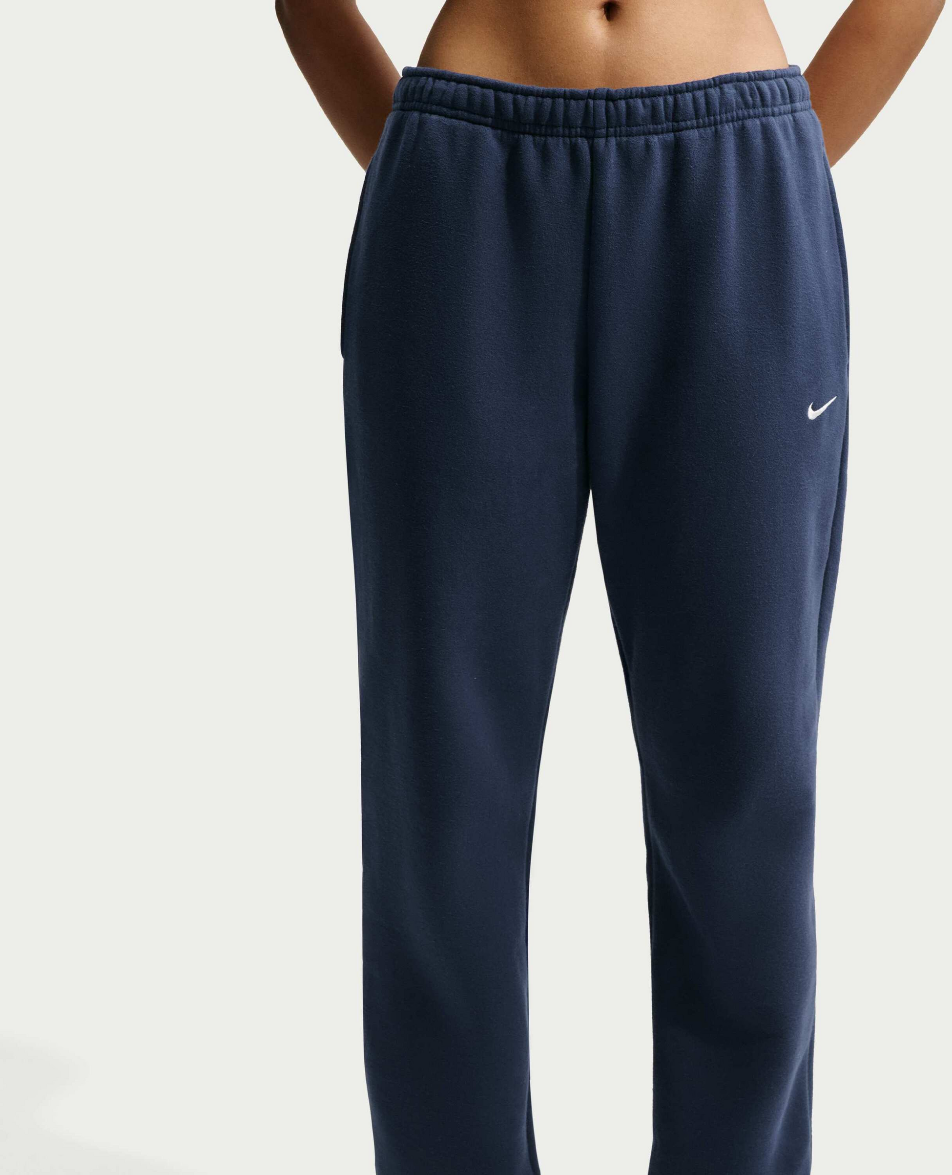 NIKE, Women's Mid-rise Cuffed Trousers Studio Fleece Medium Weight