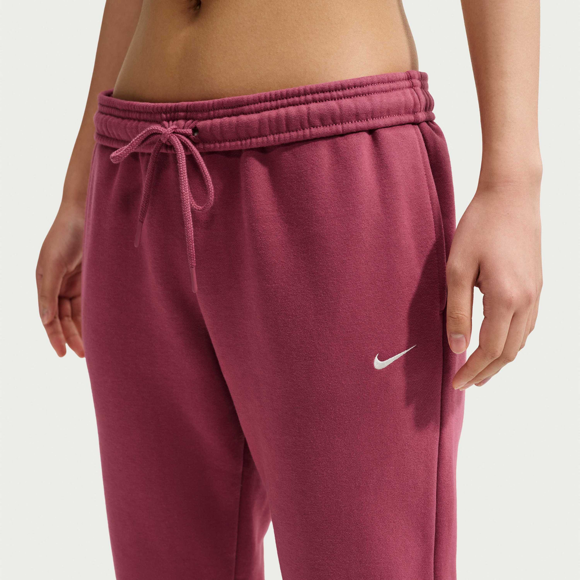 NIKE, Women's Mid-rise Cuffed Trousers Studio Fleece Medium Weight