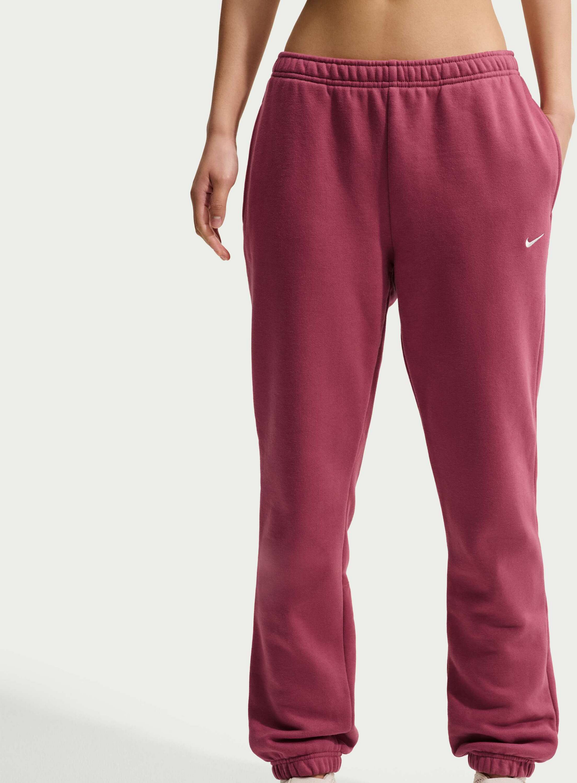 NIKE, Women's Mid-rise Cuffed Trousers Studio Fleece Medium Weight