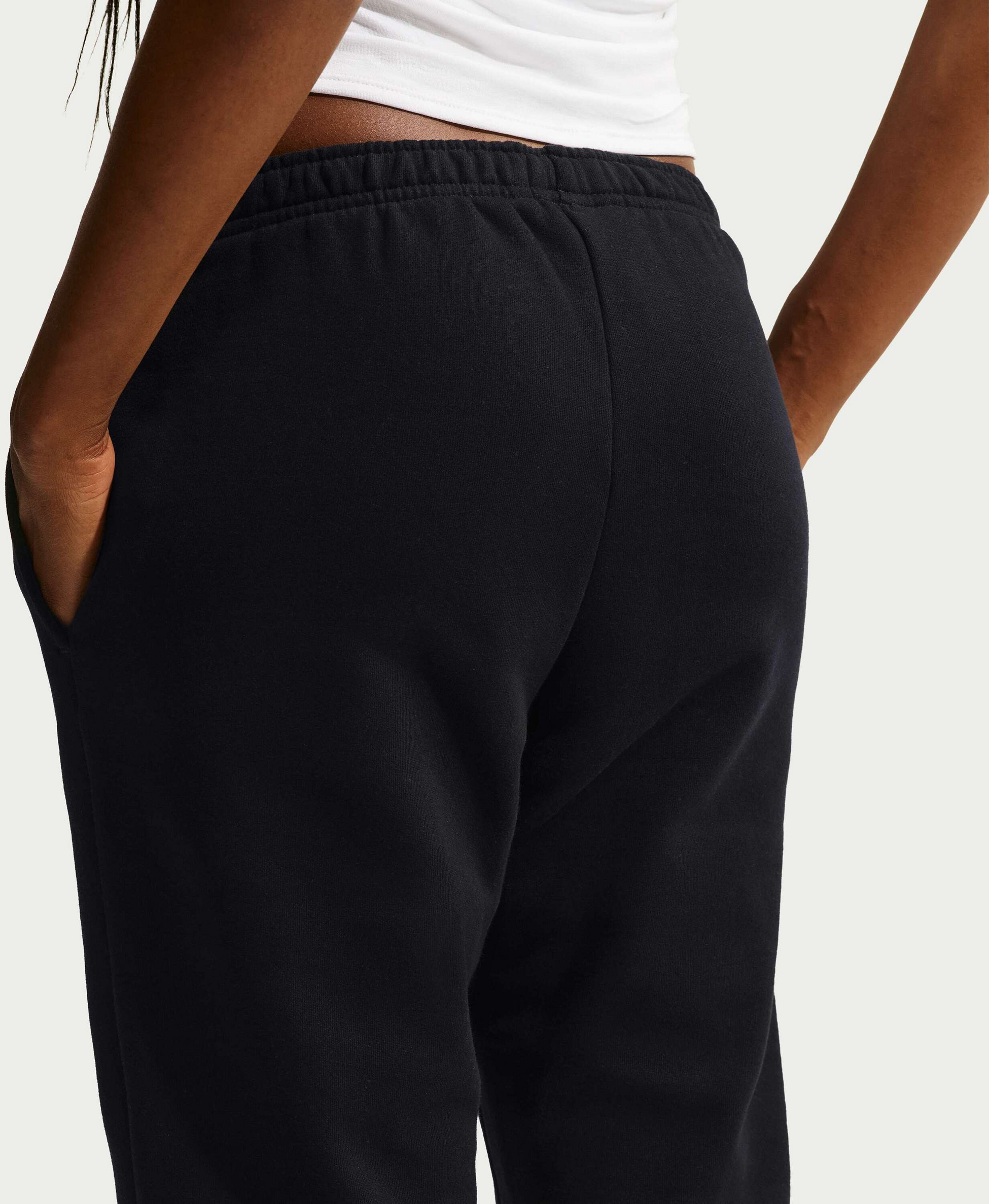 NIKE, Women's Mid-rise Cuffed Trousers Studio Fleece Medium Weight