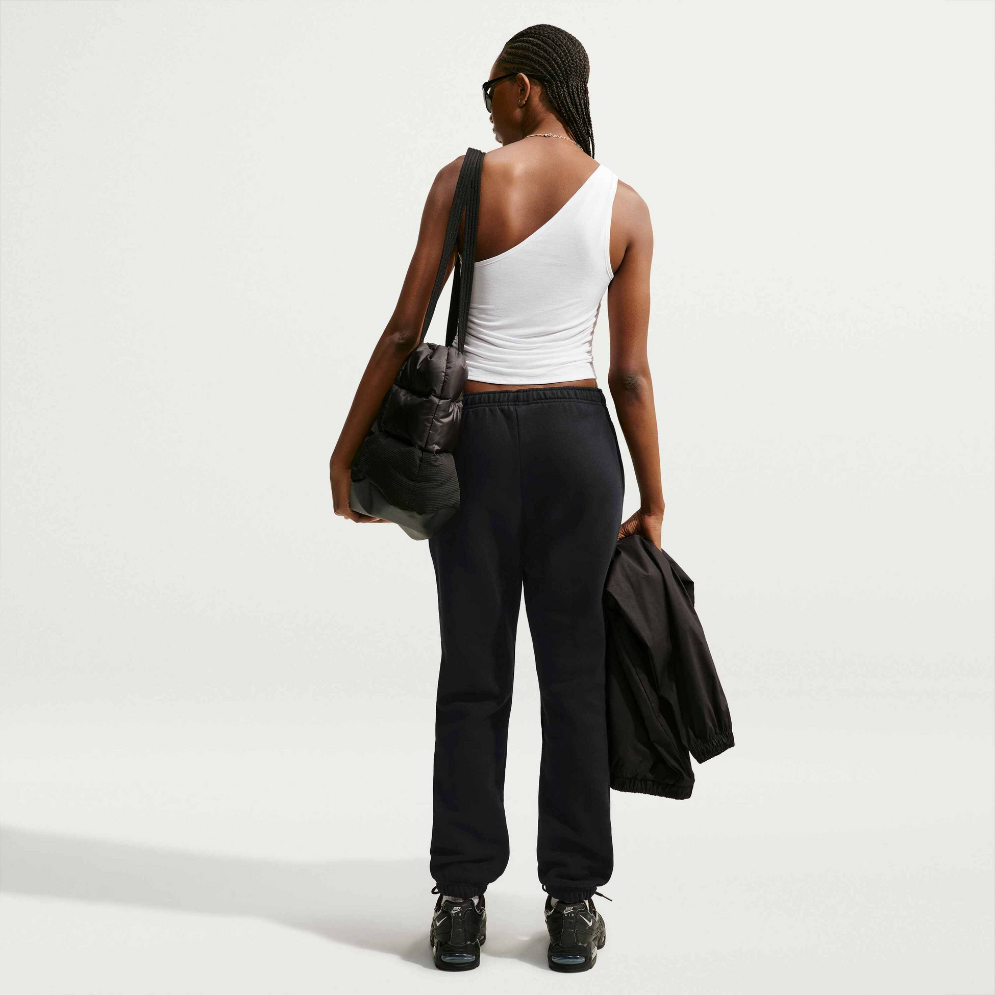 NIKE, Women's Mid-rise Cuffed Trousers Studio Fleece Medium Weight