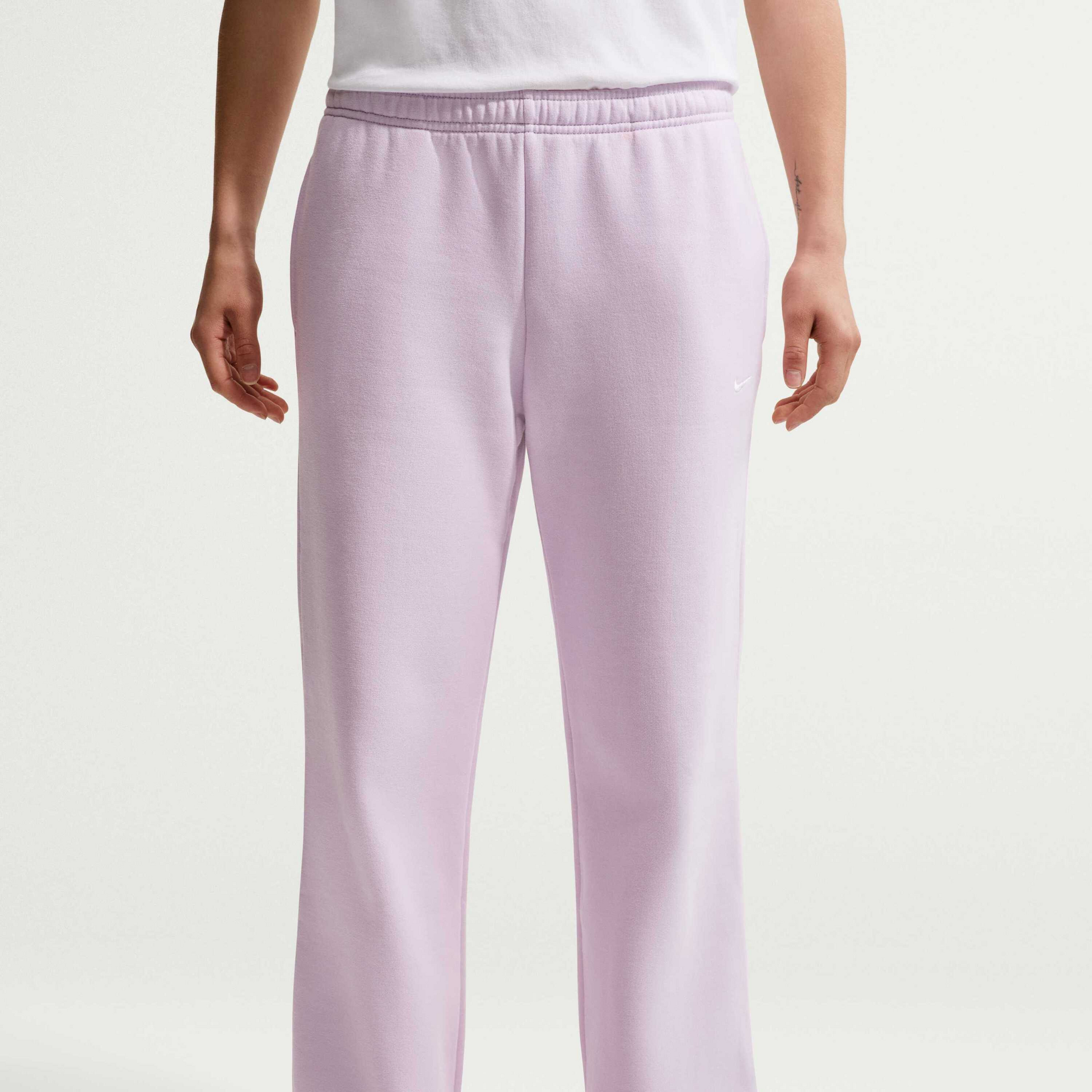 NIKE, Women's Mid-rise Open-hem Trousers Studio Fleece Medium Weight