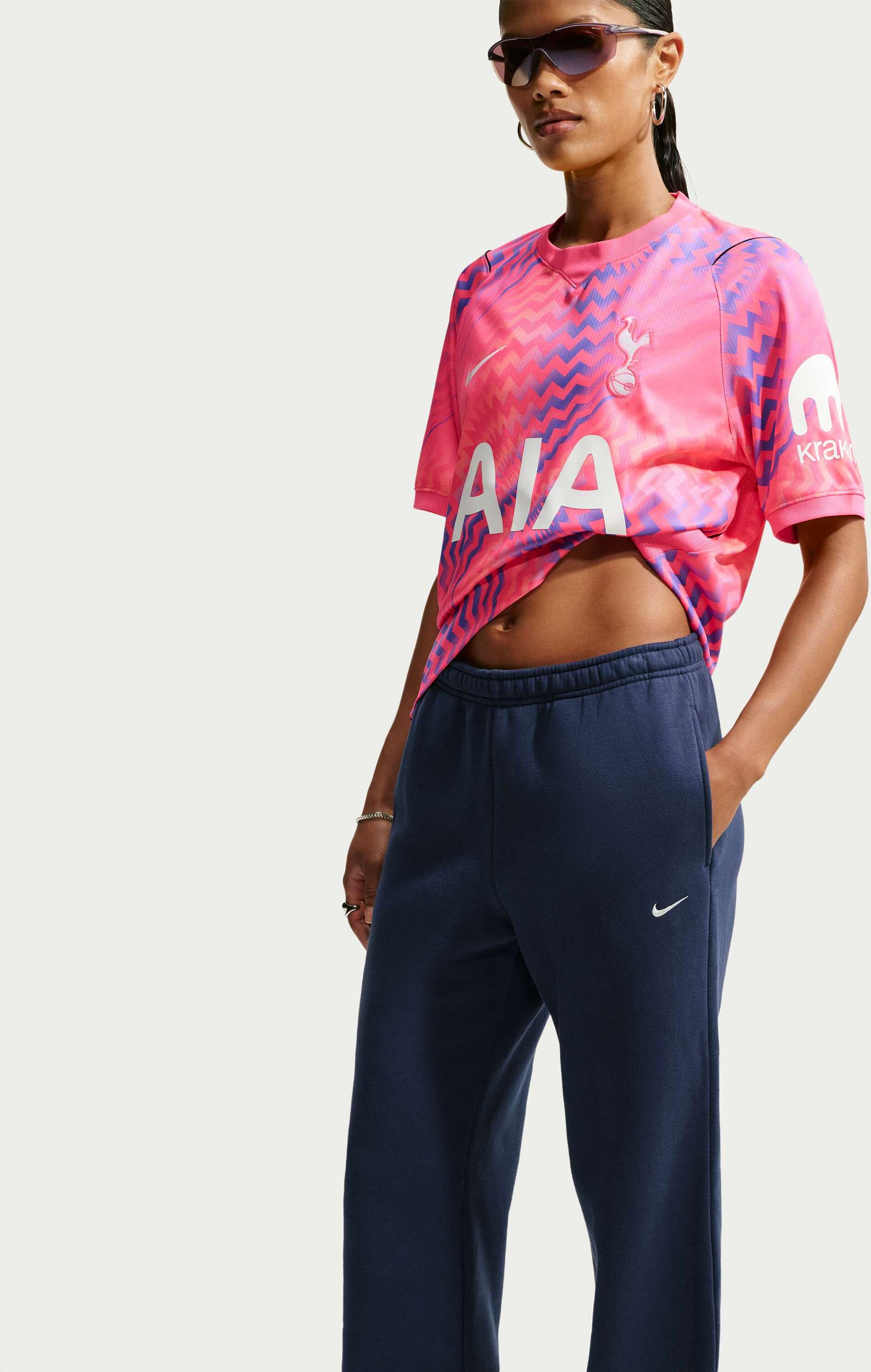 NIKE, Women's Mid-rise Open-hem Trousers Studio Fleece Medium Weight