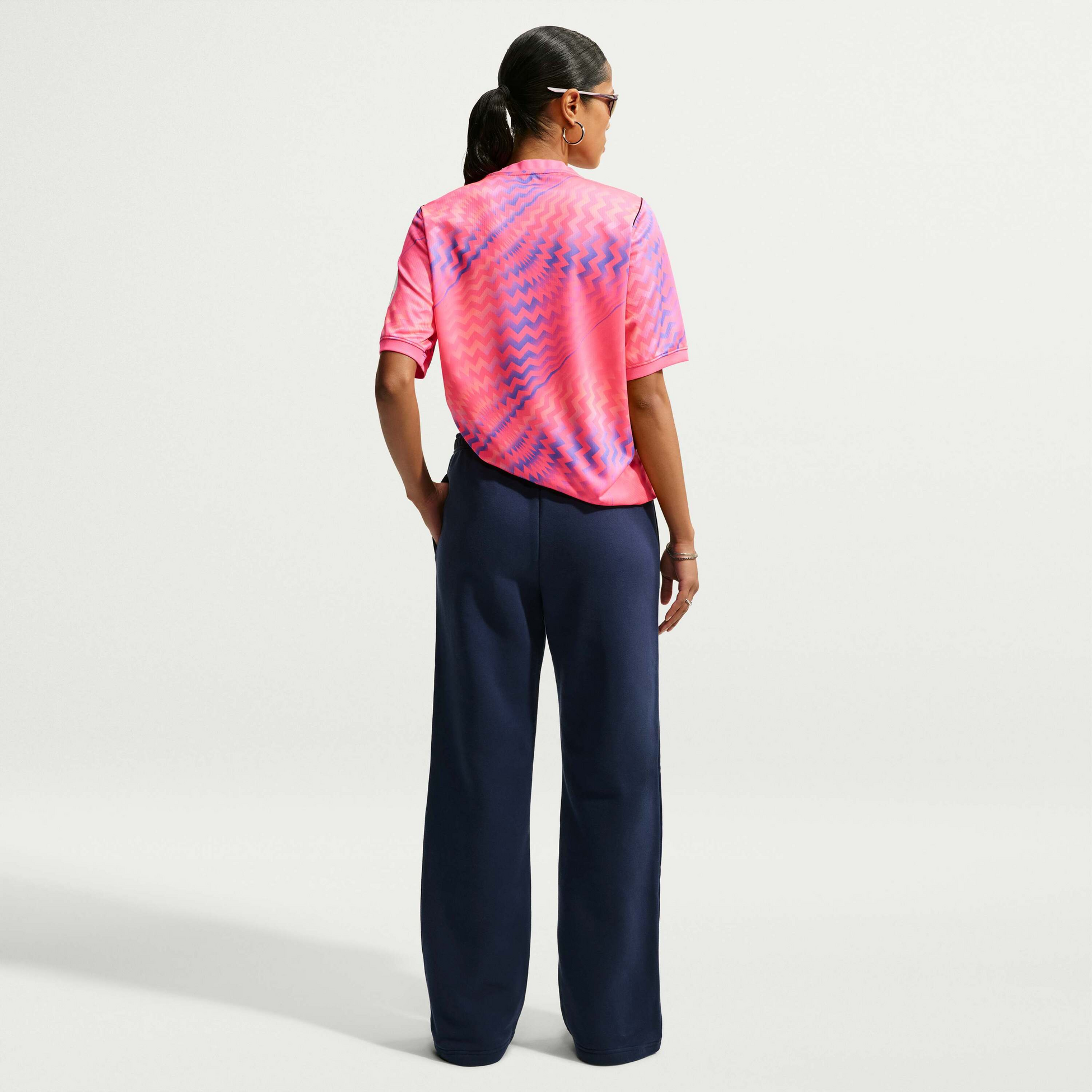 NIKE, Women's Mid-rise Open-hem Trousers Studio Fleece Medium Weight