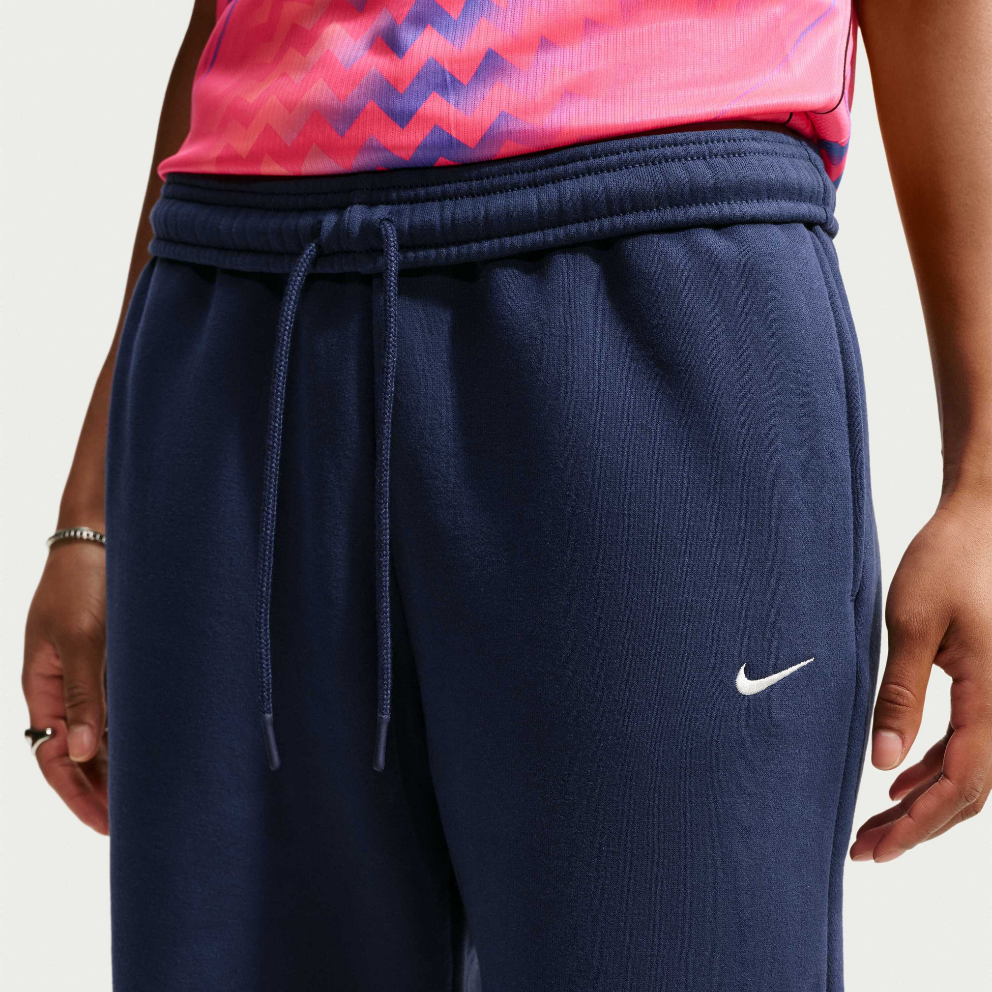 NIKE, Women's Mid-rise Open-hem Trousers Studio Fleece Medium Weight