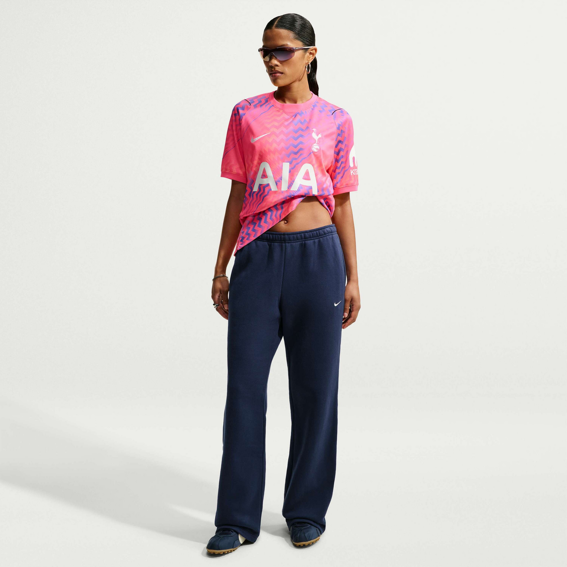 NIKE, Women's Mid-rise Open-hem Trousers Studio Fleece Medium Weight