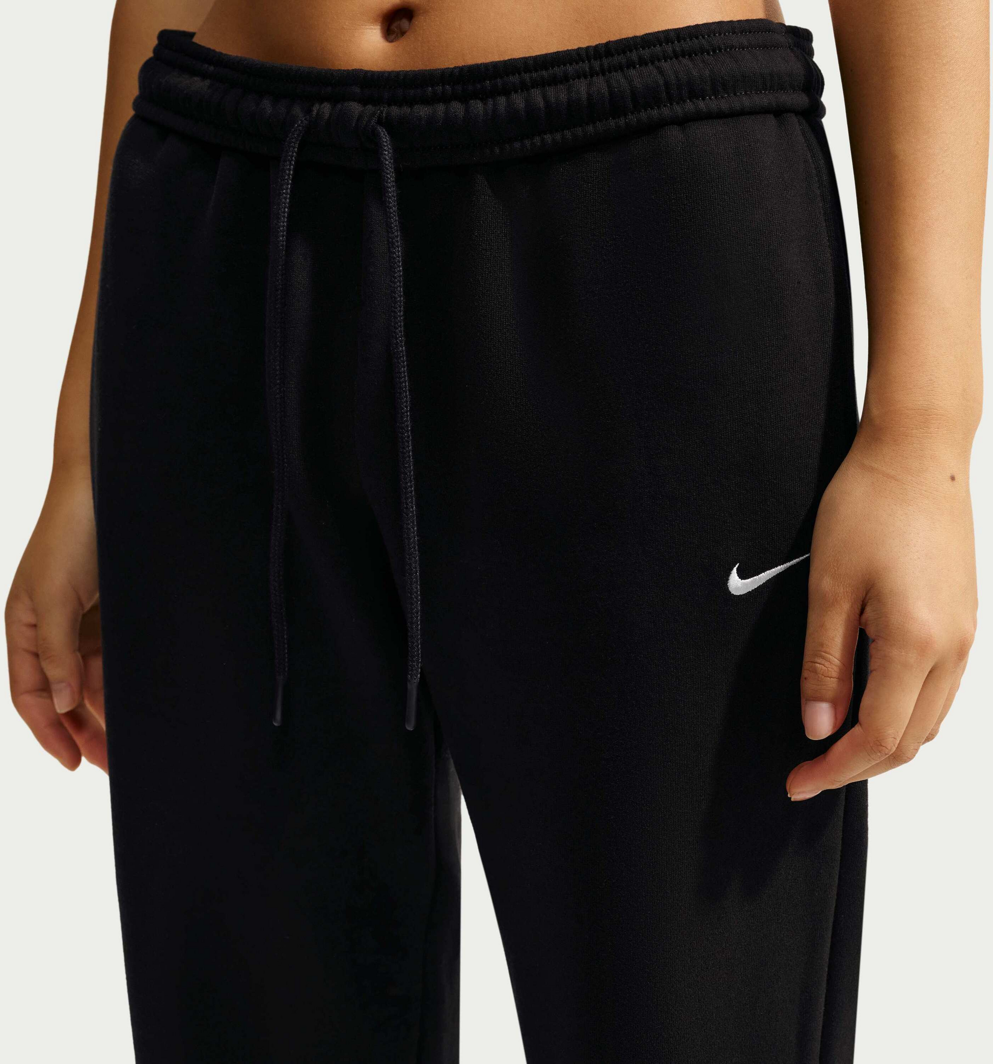 NIKE, Women's Mid-rise Open-hem Trousers Studio Fleece Medium Weight