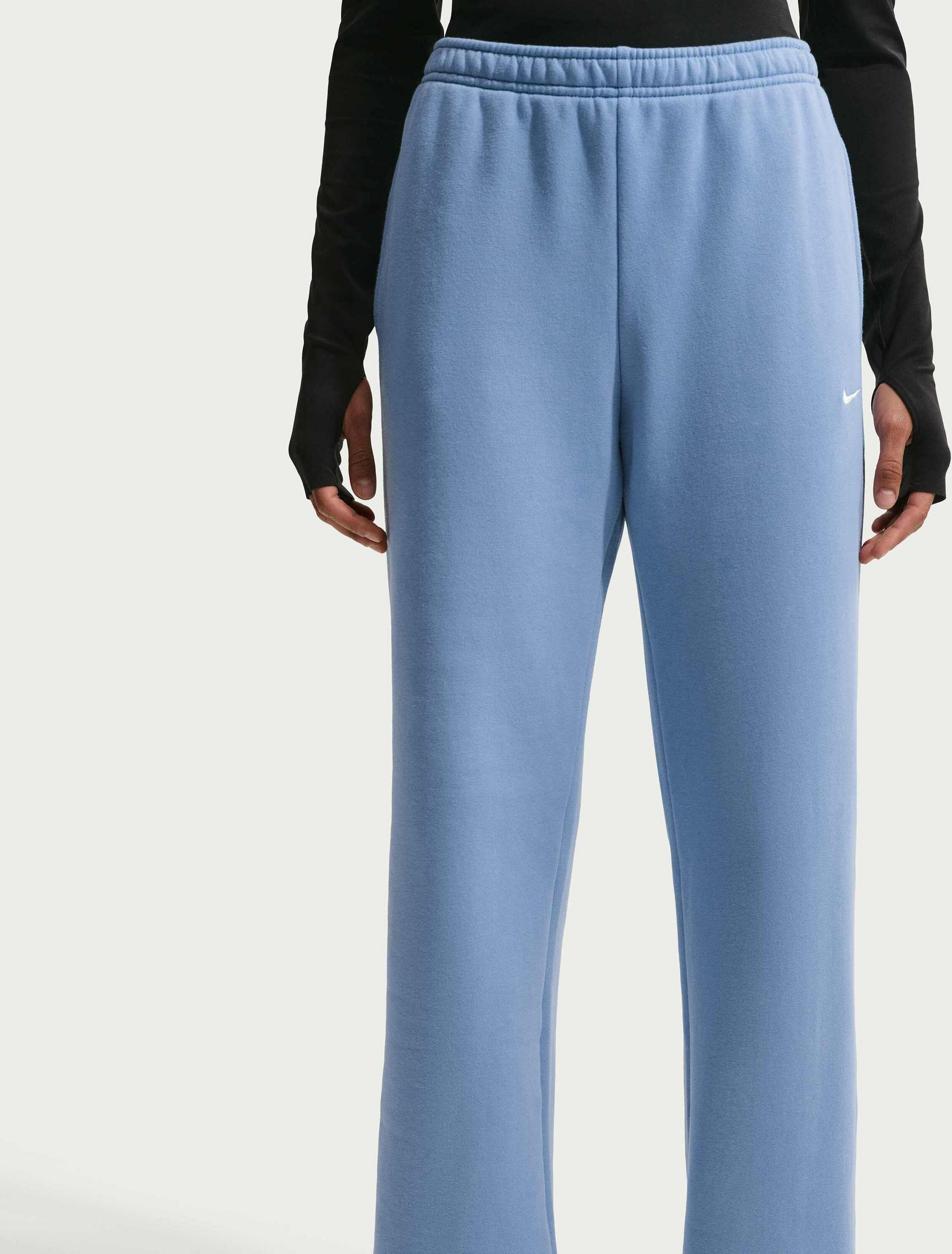 NIKE, Women's Mid-rise Open-hem Trousers Studio Fleece Medium Weight