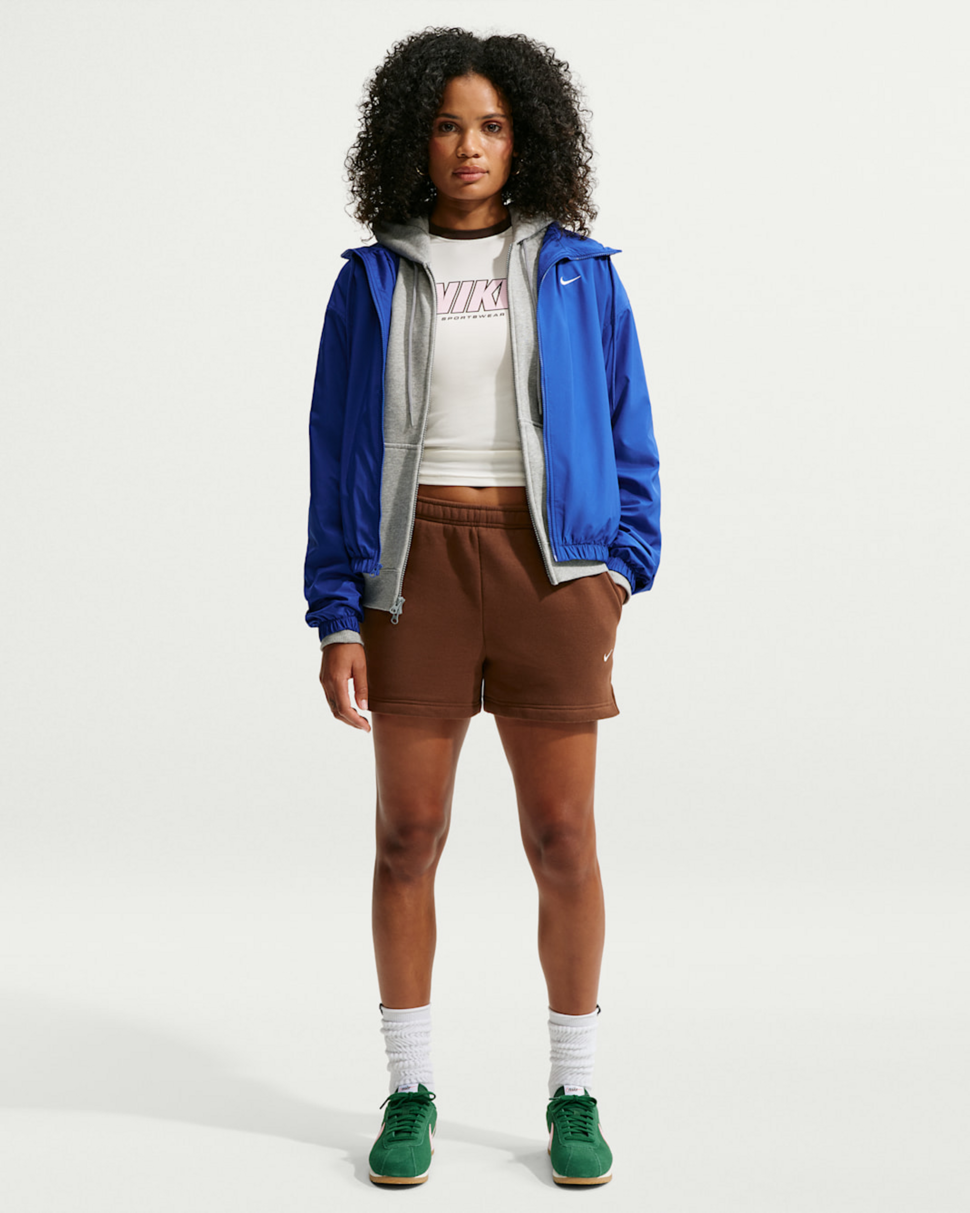 NIKE, Women's Mid-rise Shorts Studio Fleece Medium Weight