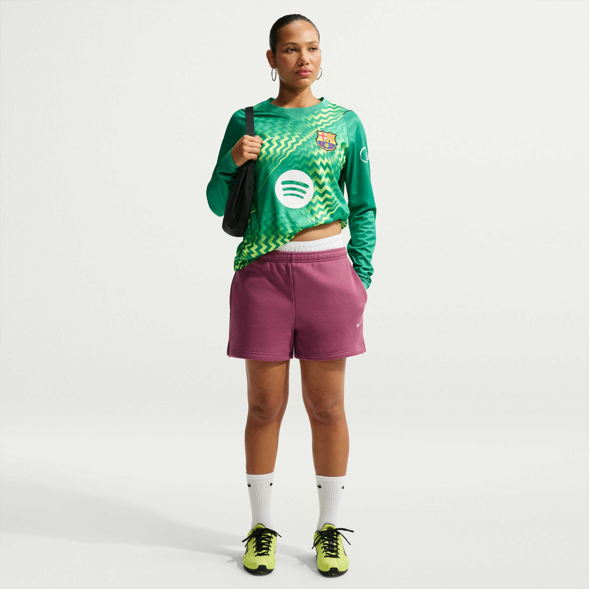 NIKE, Women's Mid-rise Shorts Studio Fleece Medium Weight