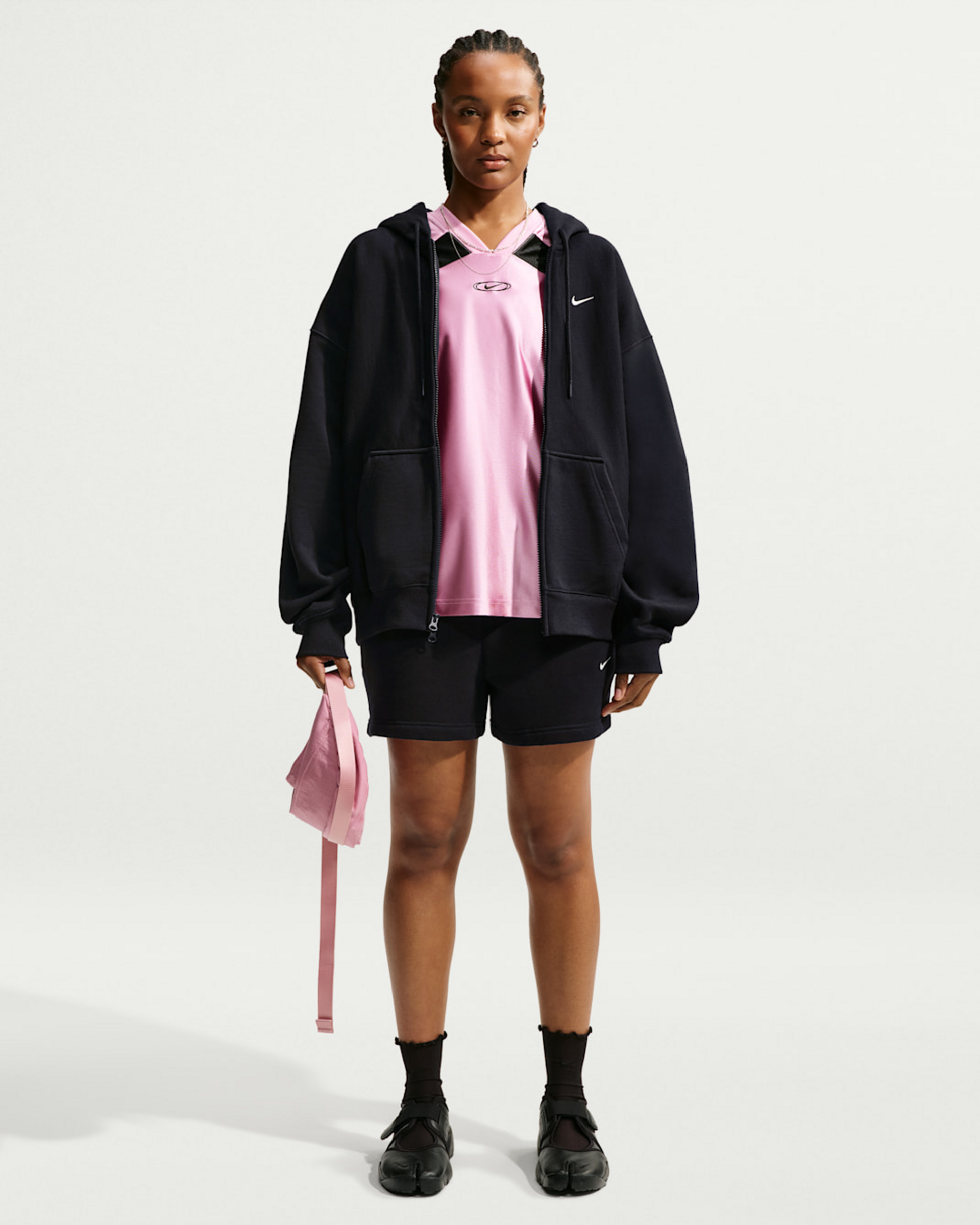 NIKE, Women's Mid-rise Shorts Studio Fleece Medium Weight