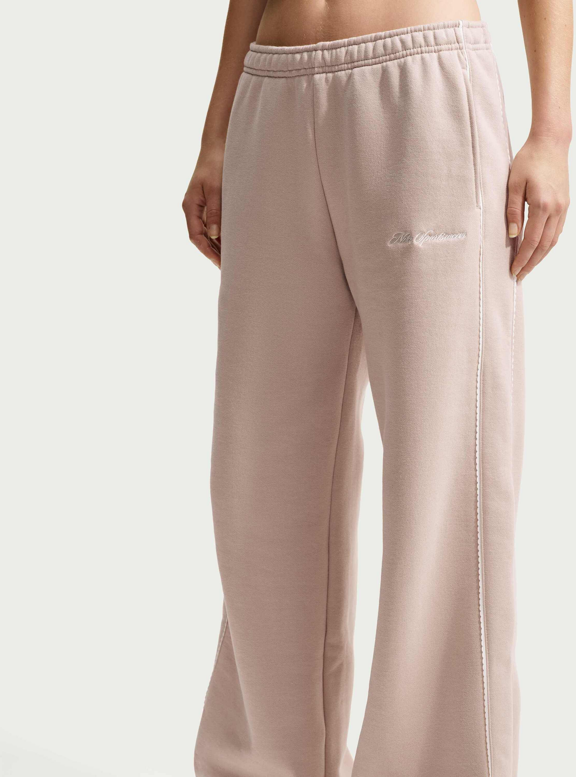 NIKE, Women's Mid-rise Wide-leg Trousers Studio Fleece Medium Weight 'graphic Pack'