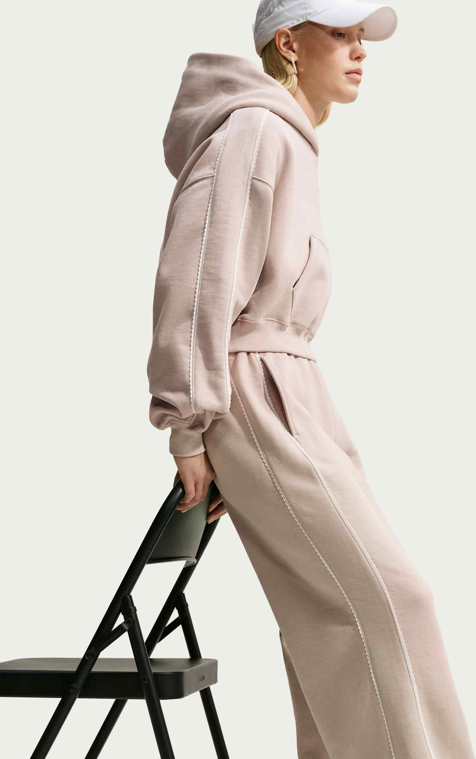 NIKE, Women's Mid-rise Wide-leg Trousers Studio Fleece Medium Weight 'graphic Pack'