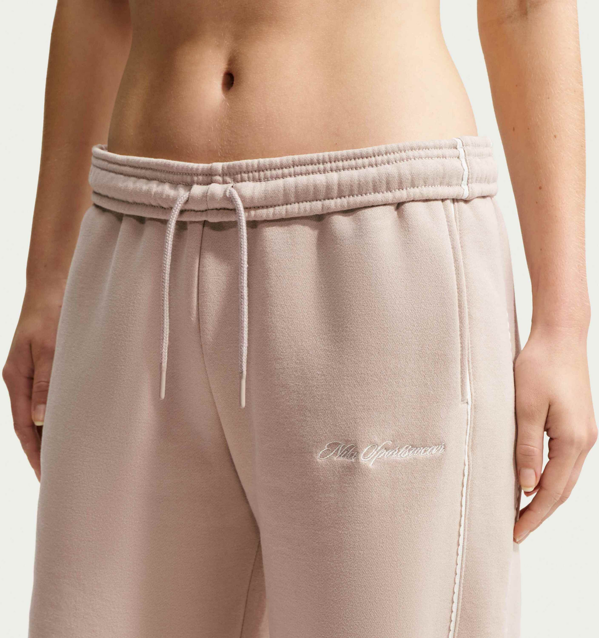 NIKE, Women's Mid-rise Wide-leg Trousers Studio Fleece Medium Weight 'graphic Pack'