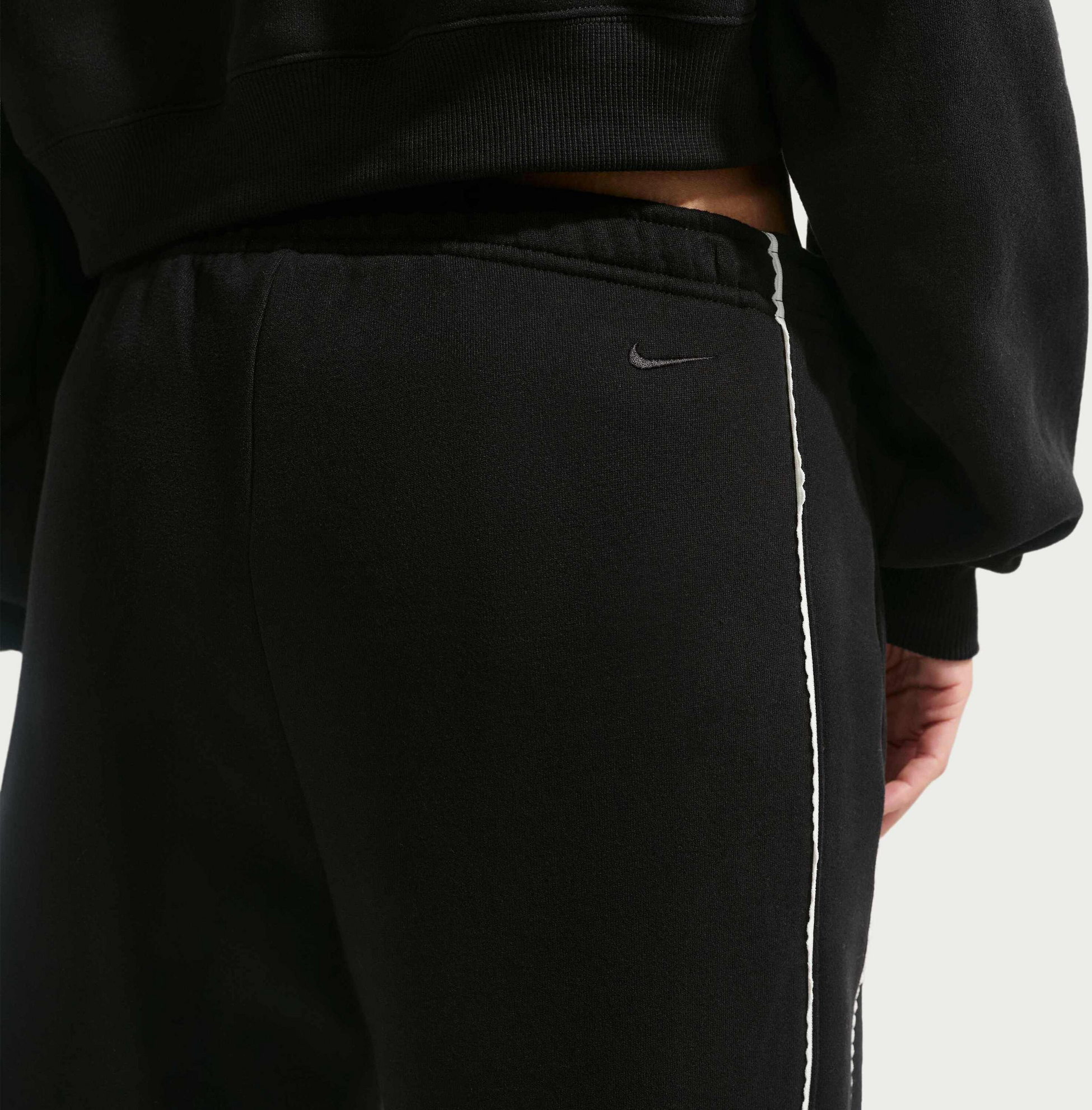 NIKE, Women's Mid-rise Wide-leg Trousers Studio Fleece Medium Weight 'graphic Pack'