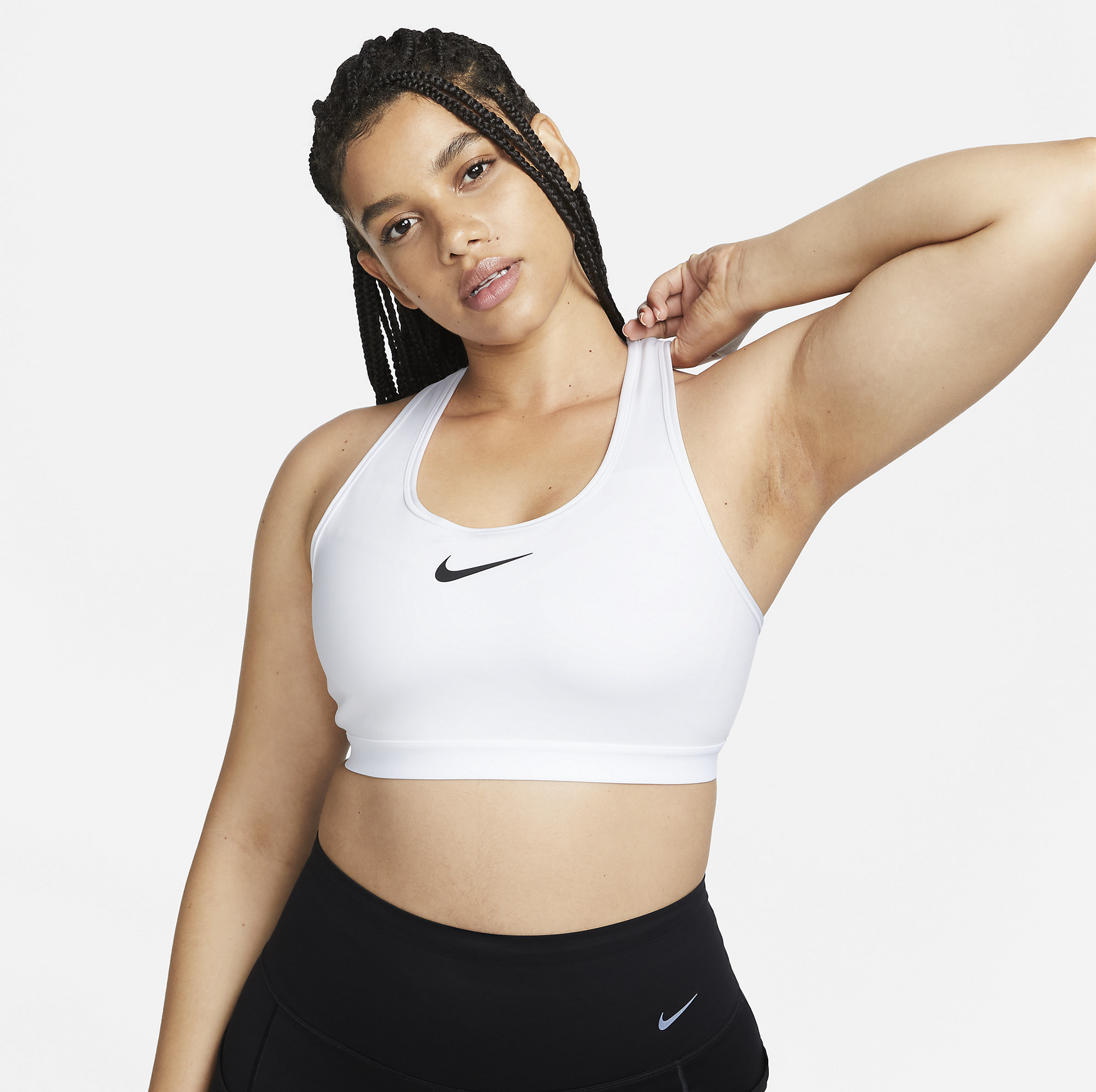 NIKE, Women's Non-padded Adjustable Sports Bra Swoosh High Support