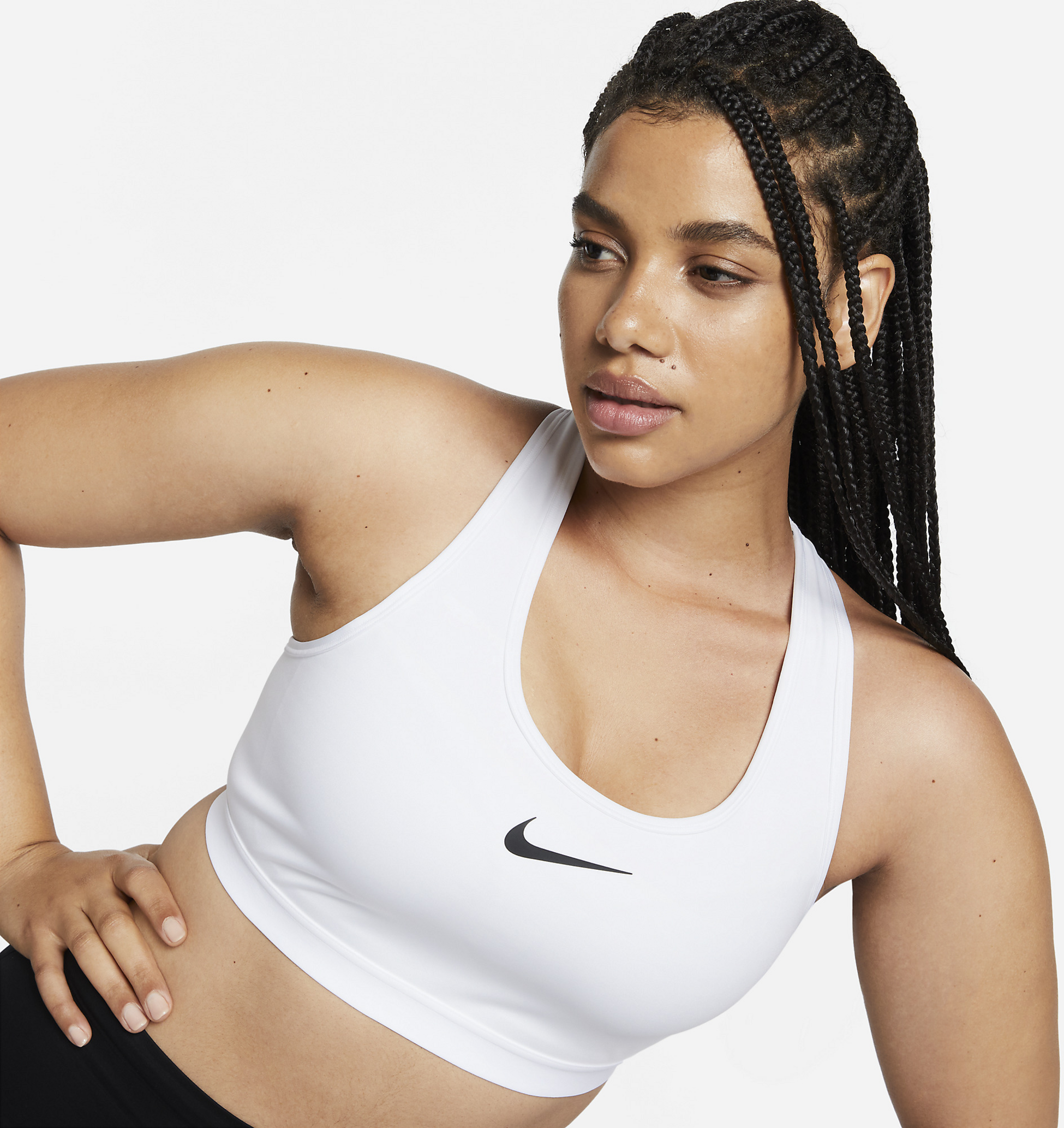 NIKE, Women's Non-padded Adjustable Sports Bra Swoosh High Support