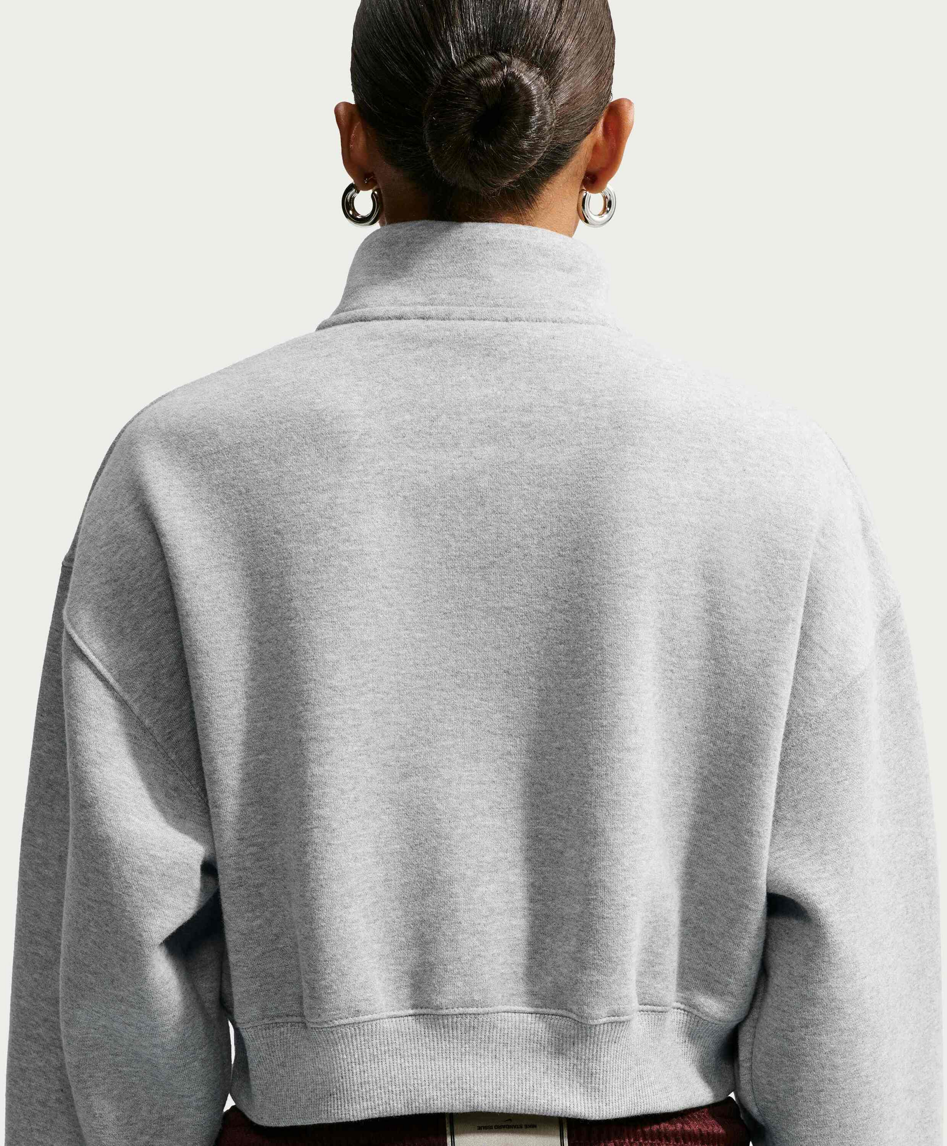 NIKE, Women's Oversized 1/4-zip Cropped Top Studio Fleece Medium Weight