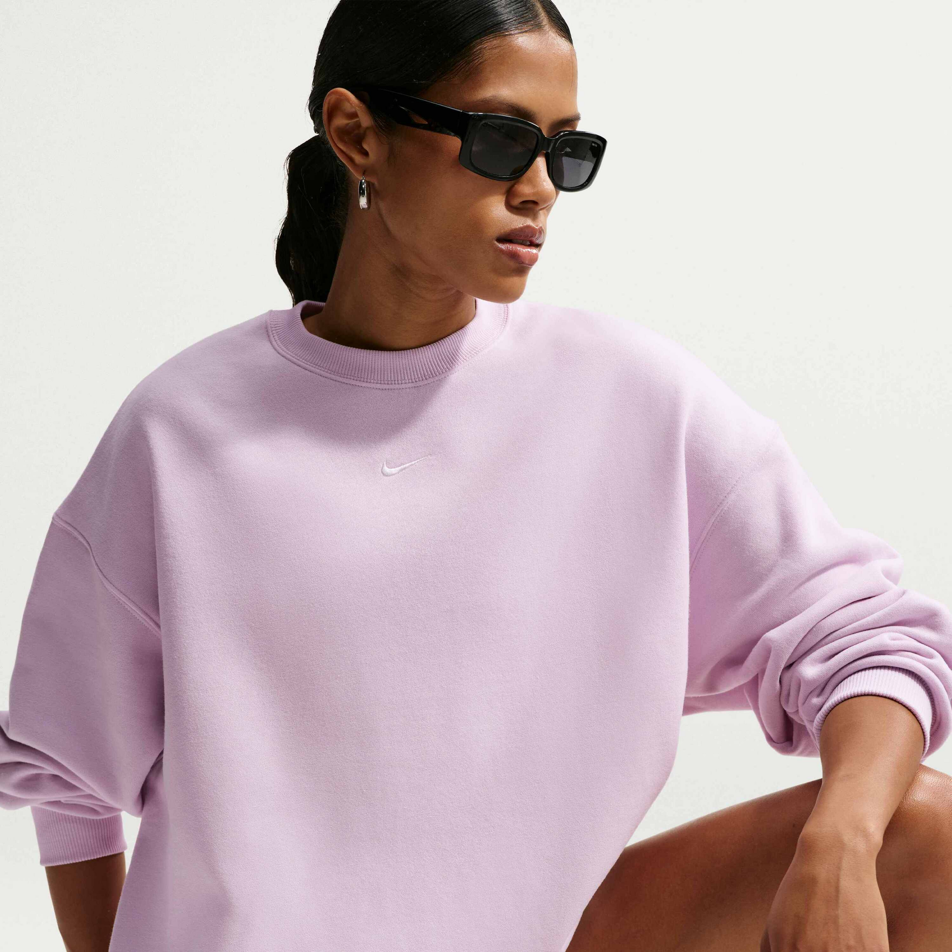 NIKE, Women's Oversized Crew-neck Sweatshirt Studio Fleece Medium Weight