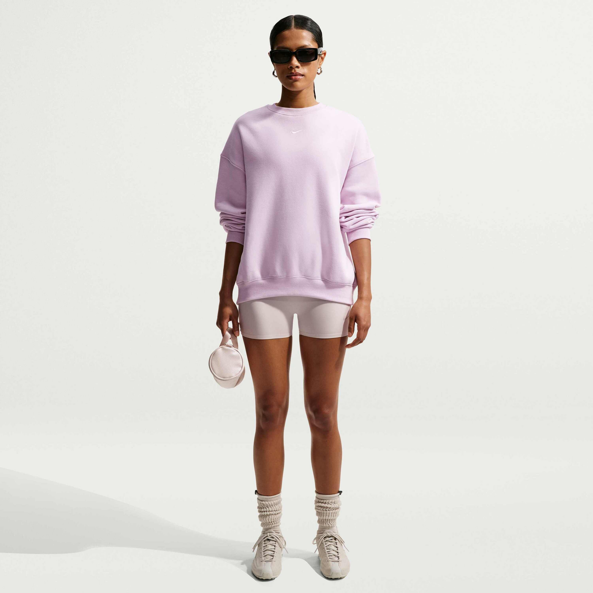 NIKE, Women's Oversized Crew-neck Sweatshirt Studio Fleece Medium Weight