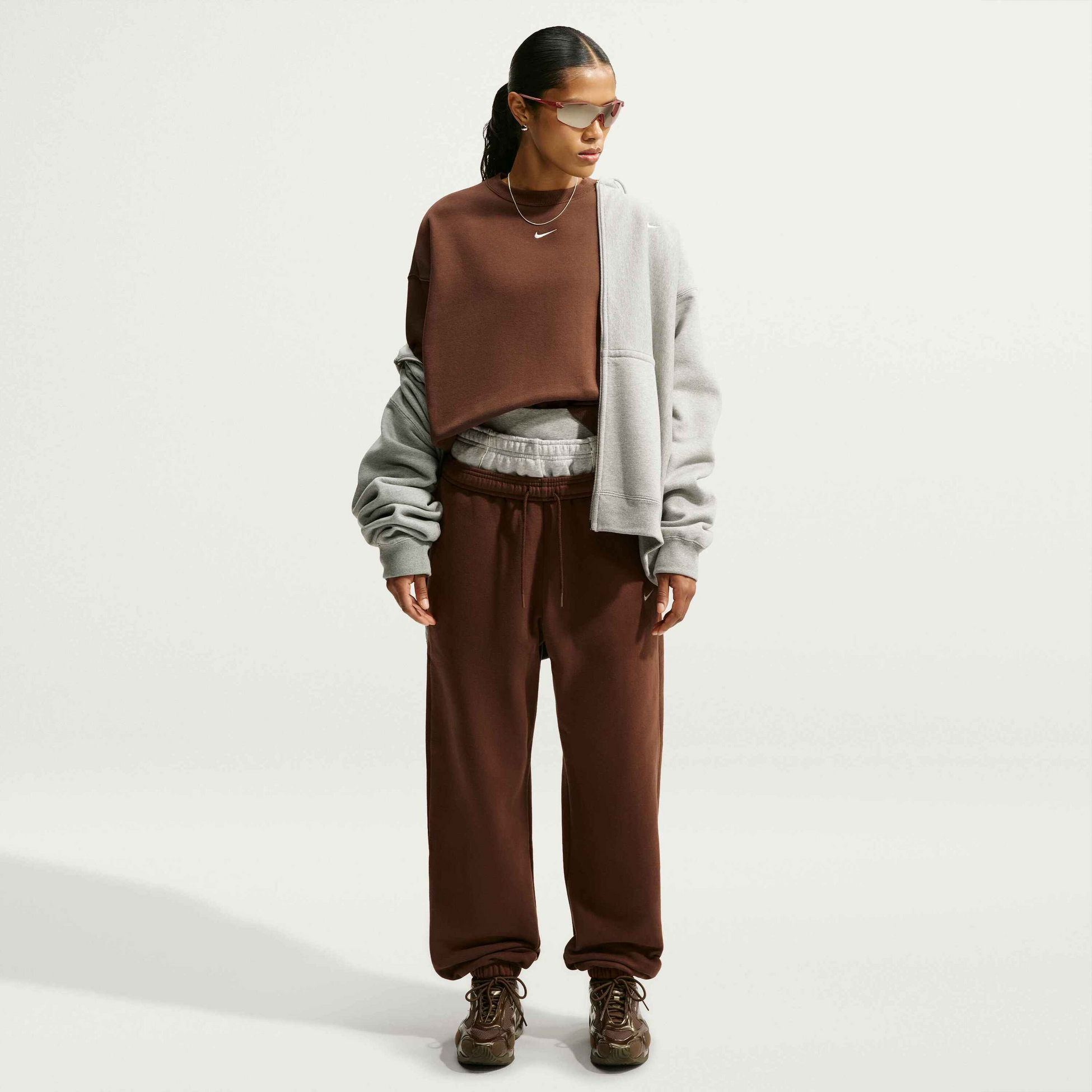 NIKE, Women's Oversized Crew-neck Sweatshirt Studio Fleece Medium Weight
