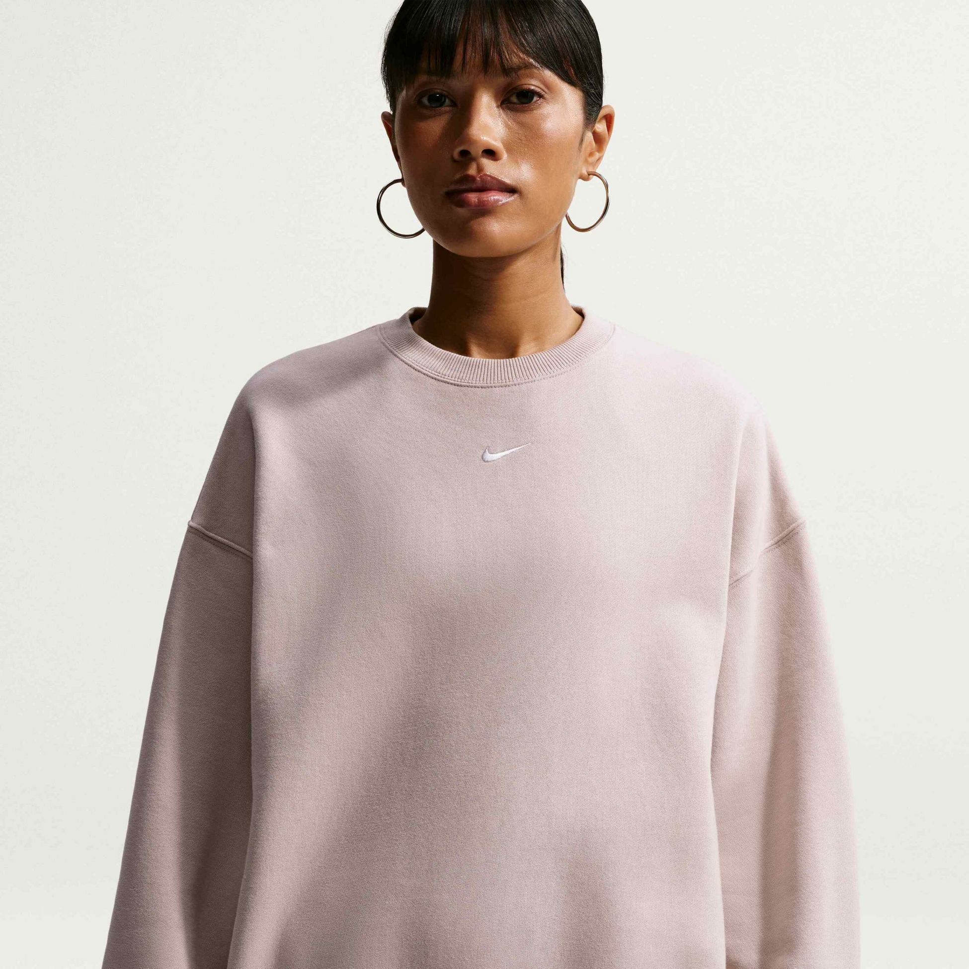 NIKE, Women's Oversized Crew-neck Sweatshirt Studio Fleece Medium Weight