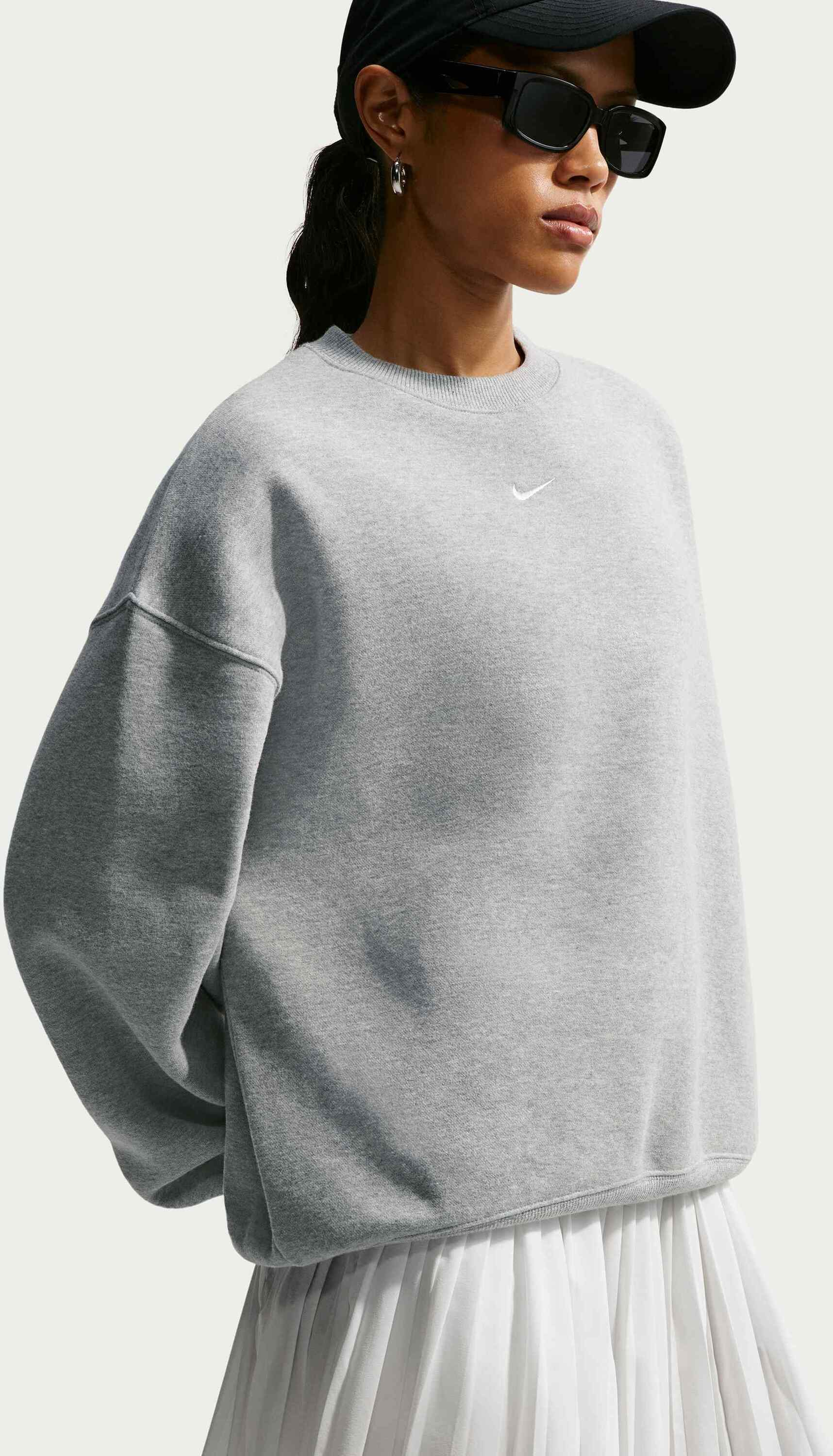 NIKE, Women's Oversized Crew-neck Sweatshirt Studio Fleece Medium Weight