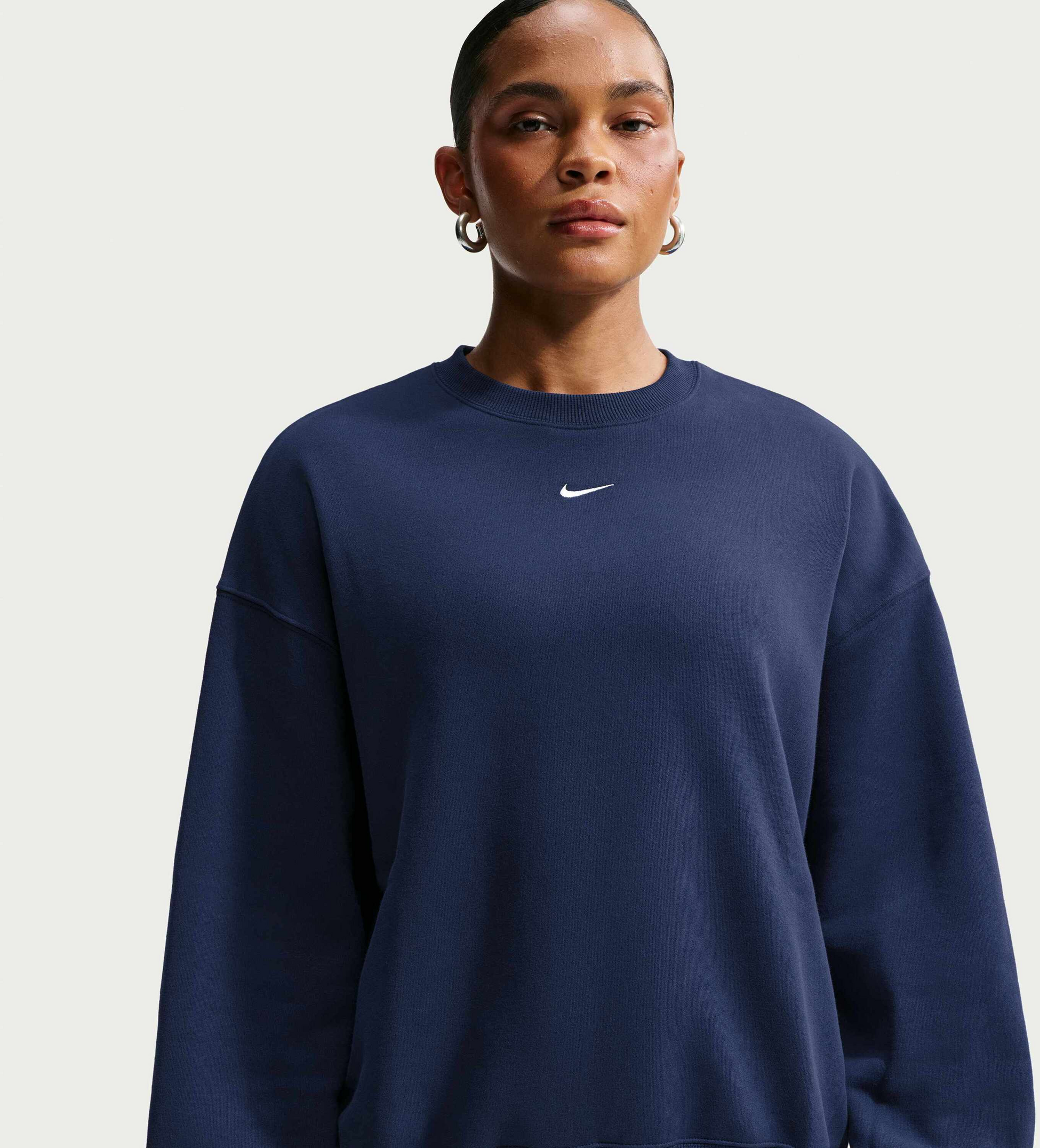 NIKE, Women's Oversized Crew-neck Sweatshirt Studio Fleece Medium Weight