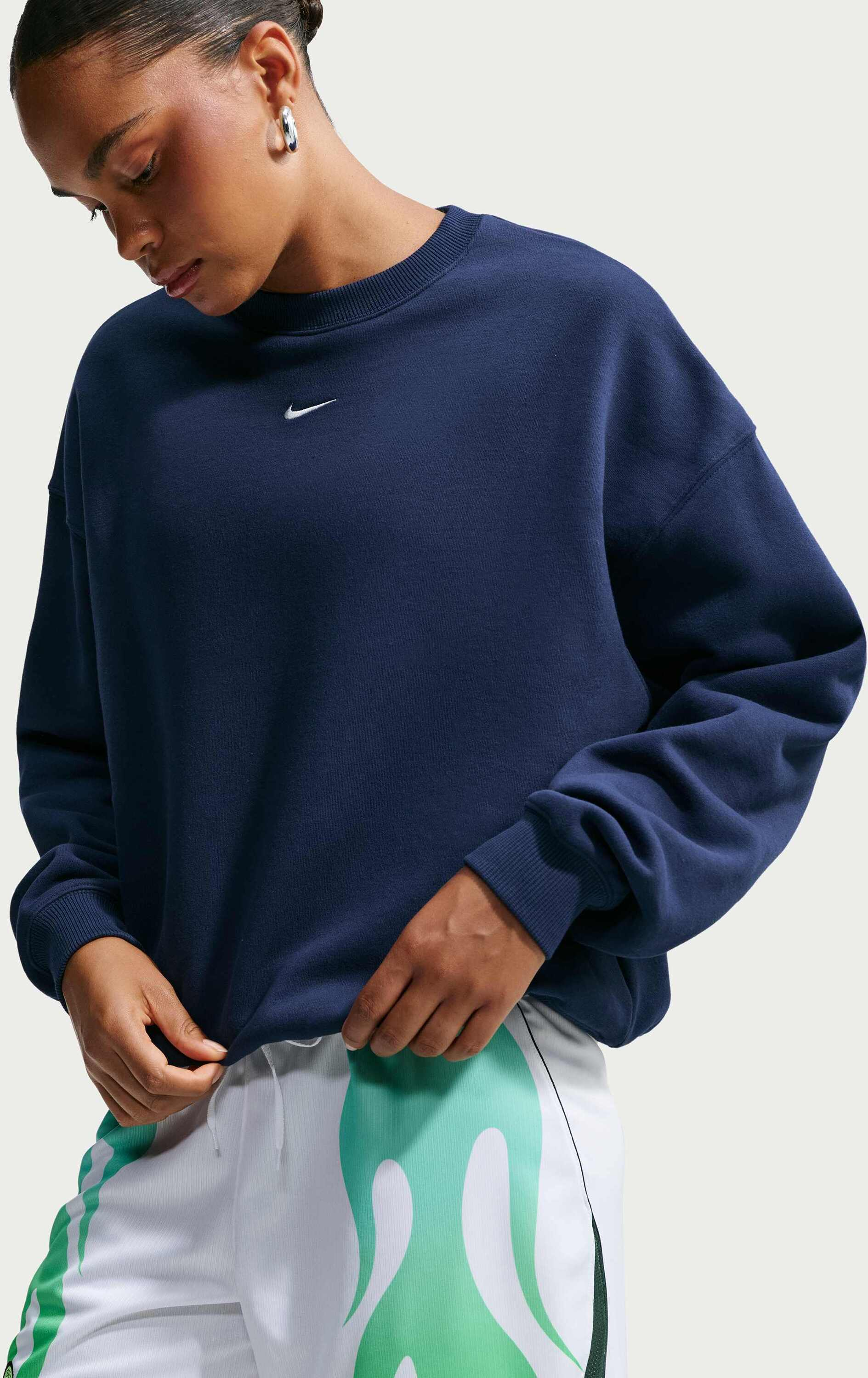 NIKE, Women's Oversized Crew-neck Sweatshirt Studio Fleece Medium Weight