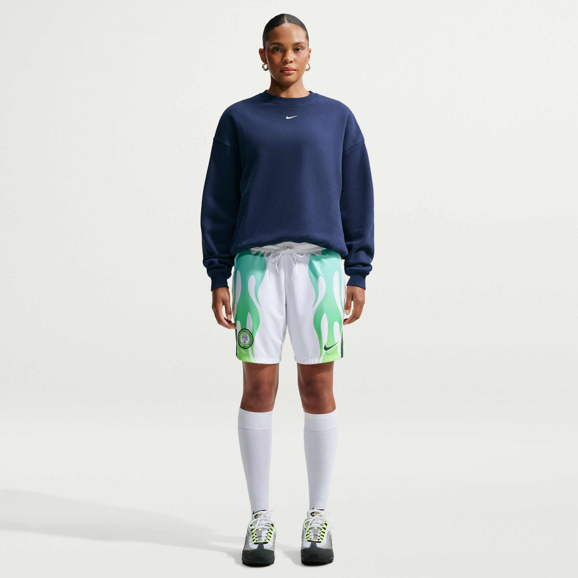 NIKE, Women's Oversized Crew-neck Sweatshirt Studio Fleece Medium Weight