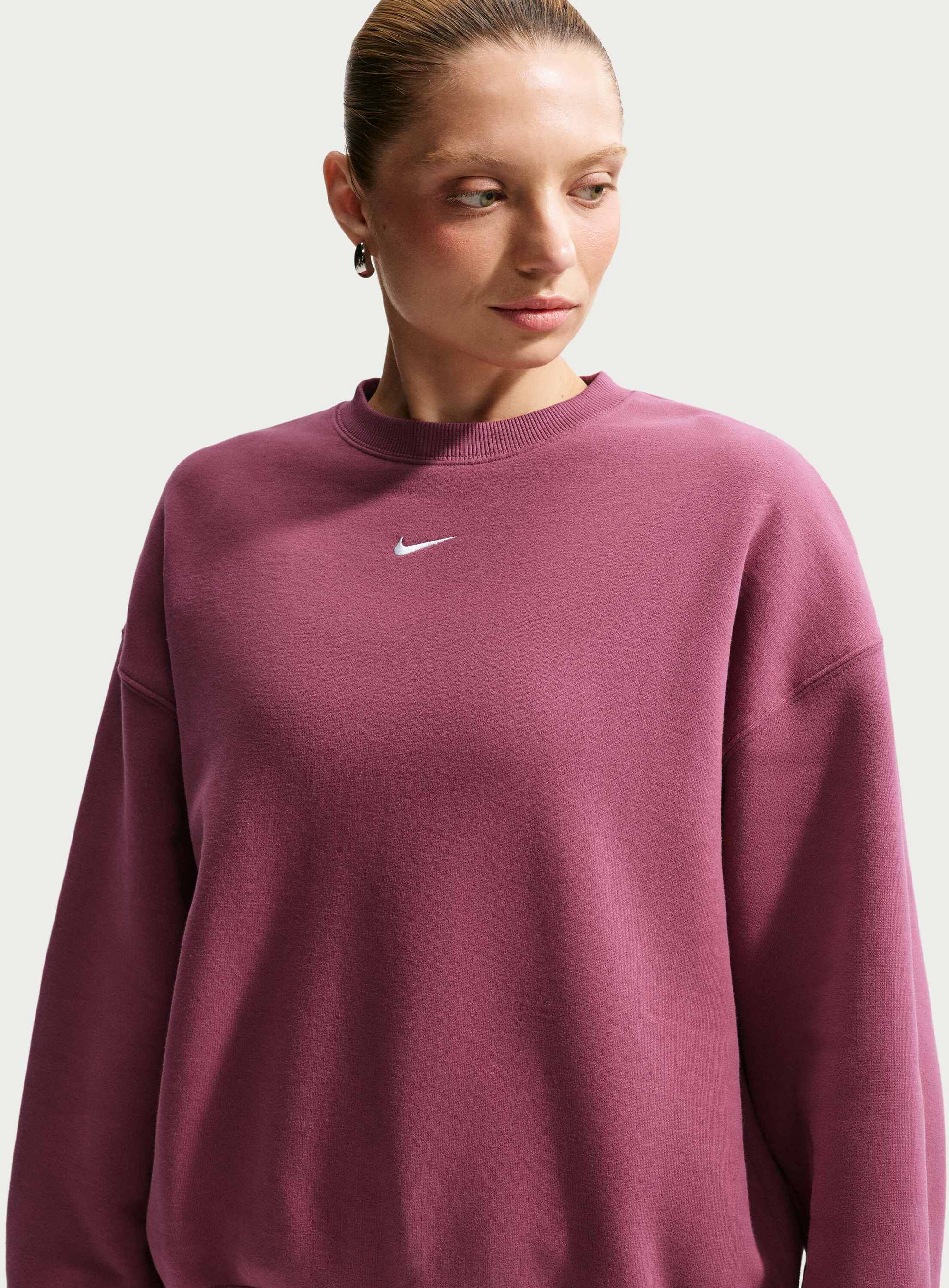 NIKE, Women's Oversized Crew-neck Sweatshirt Studio Fleece Medium Weight