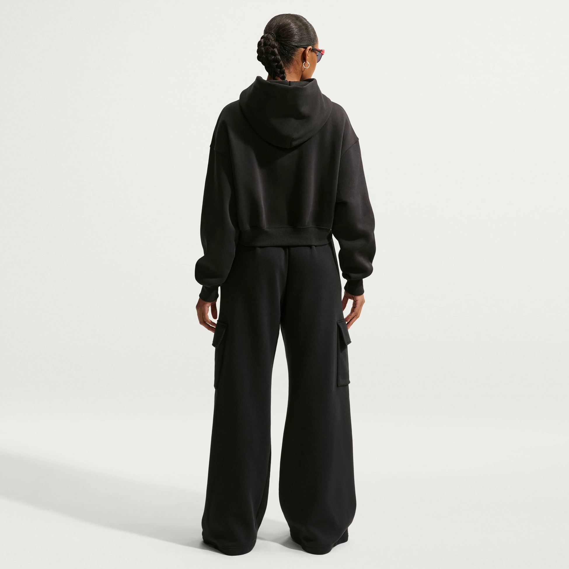 NIKE, Women's Oversized Cropped Henley Hoodie Sportswear Phoenix Fleece