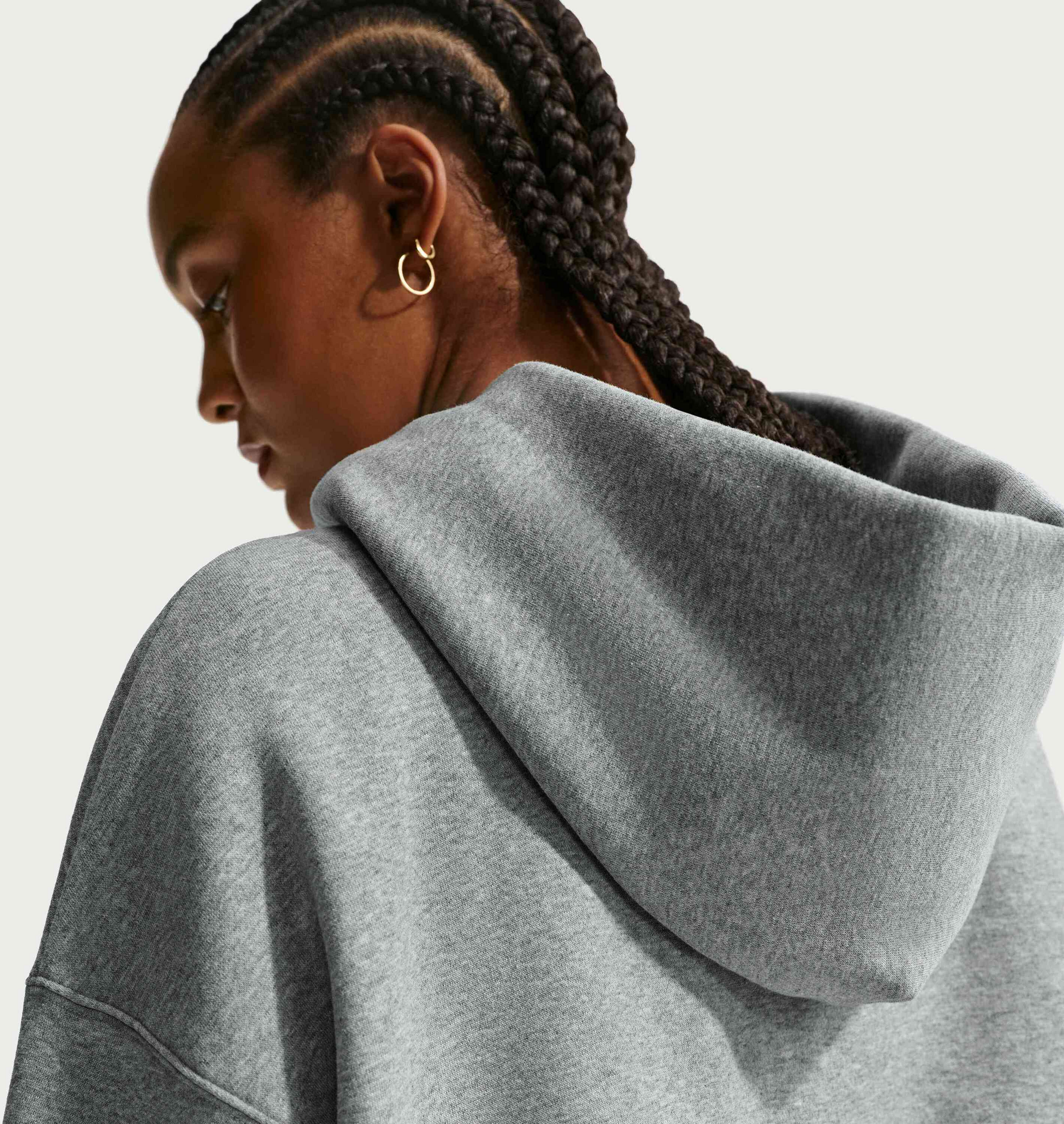 NIKE, Women's Oversized Cropped Henley Hoodie Sportswear Phoenix Fleece