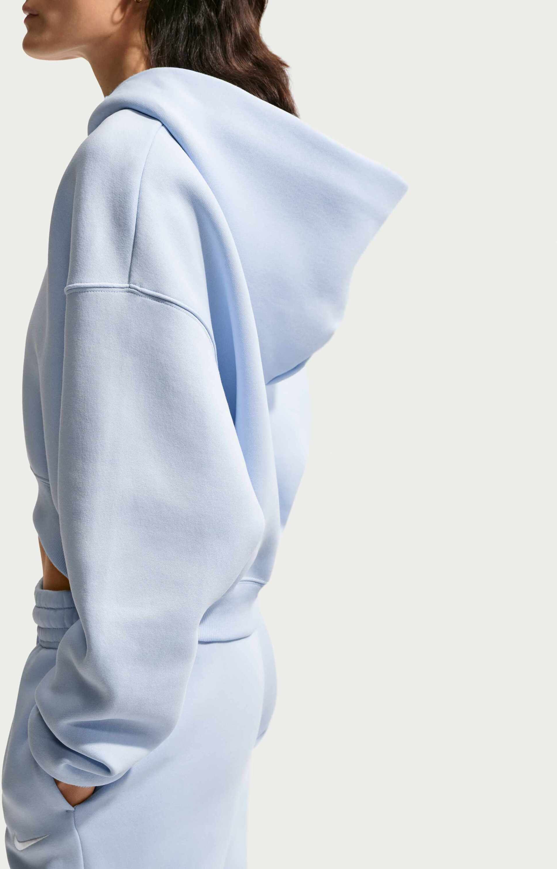 NIKE, Women's Oversized Cropped Henley Hoodie Sportswear Phoenix Fleece