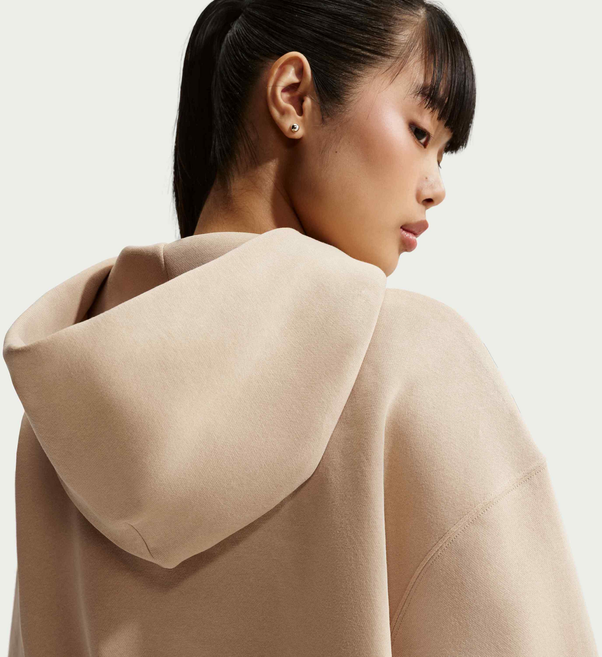 NIKE, Women's Oversized Cropped Henley Hoodie Sportswear Phoenix Fleece